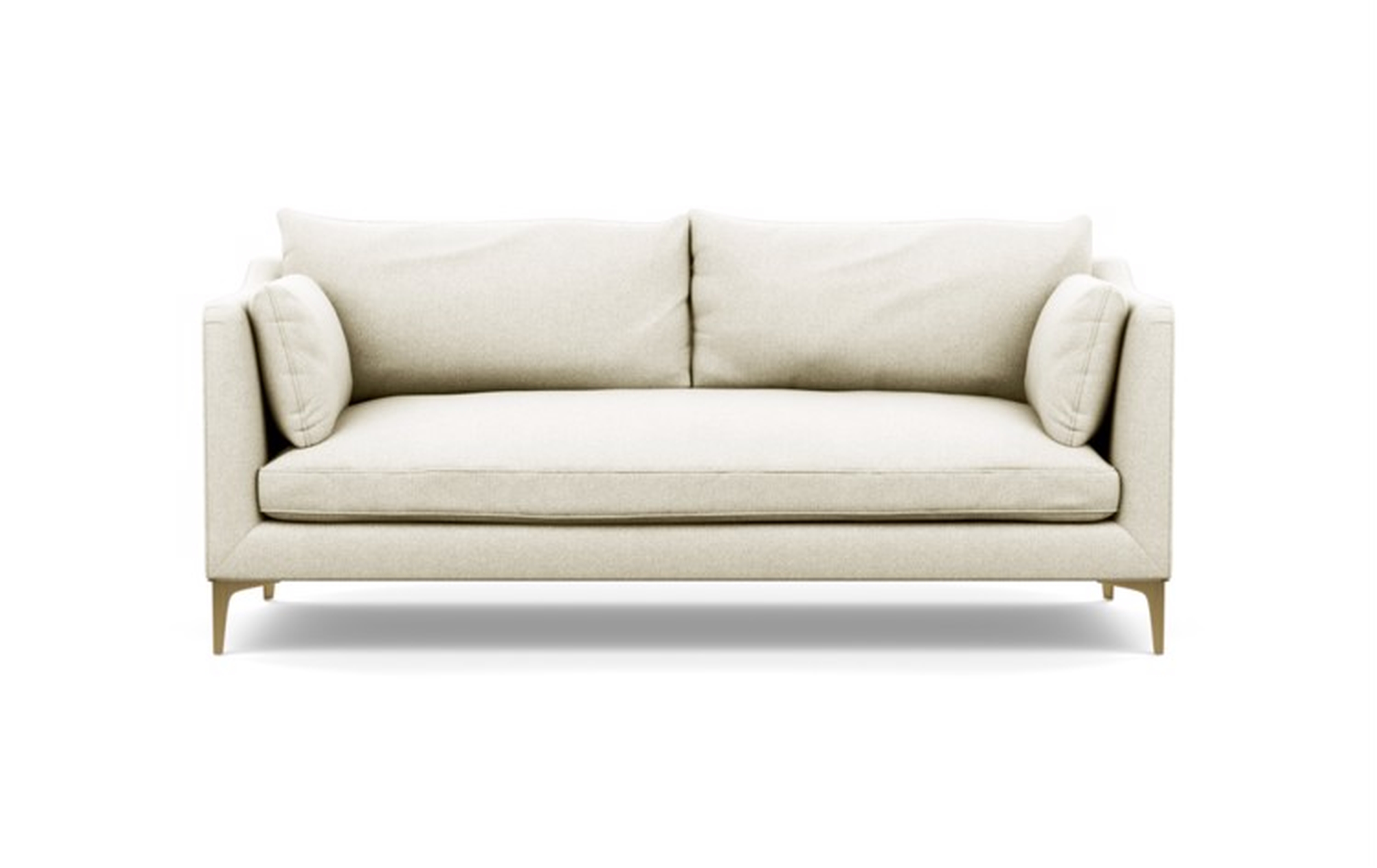 Caitlin by The Everygirl Sofa in Vanilla Fabric with Brass Plated legs - Interior Define