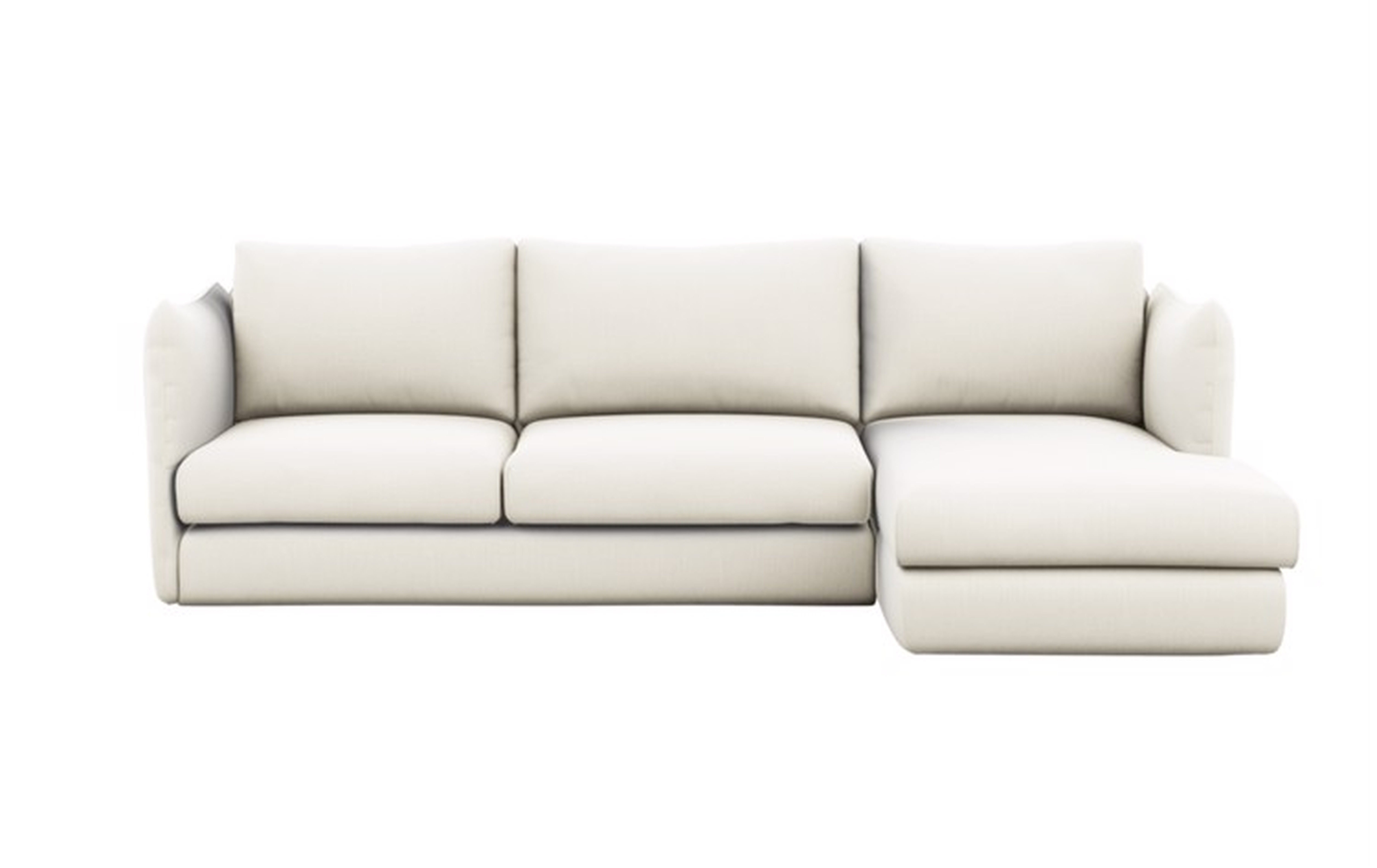 Harper Chaise Sectional in Ivory Fabric - Interior Define