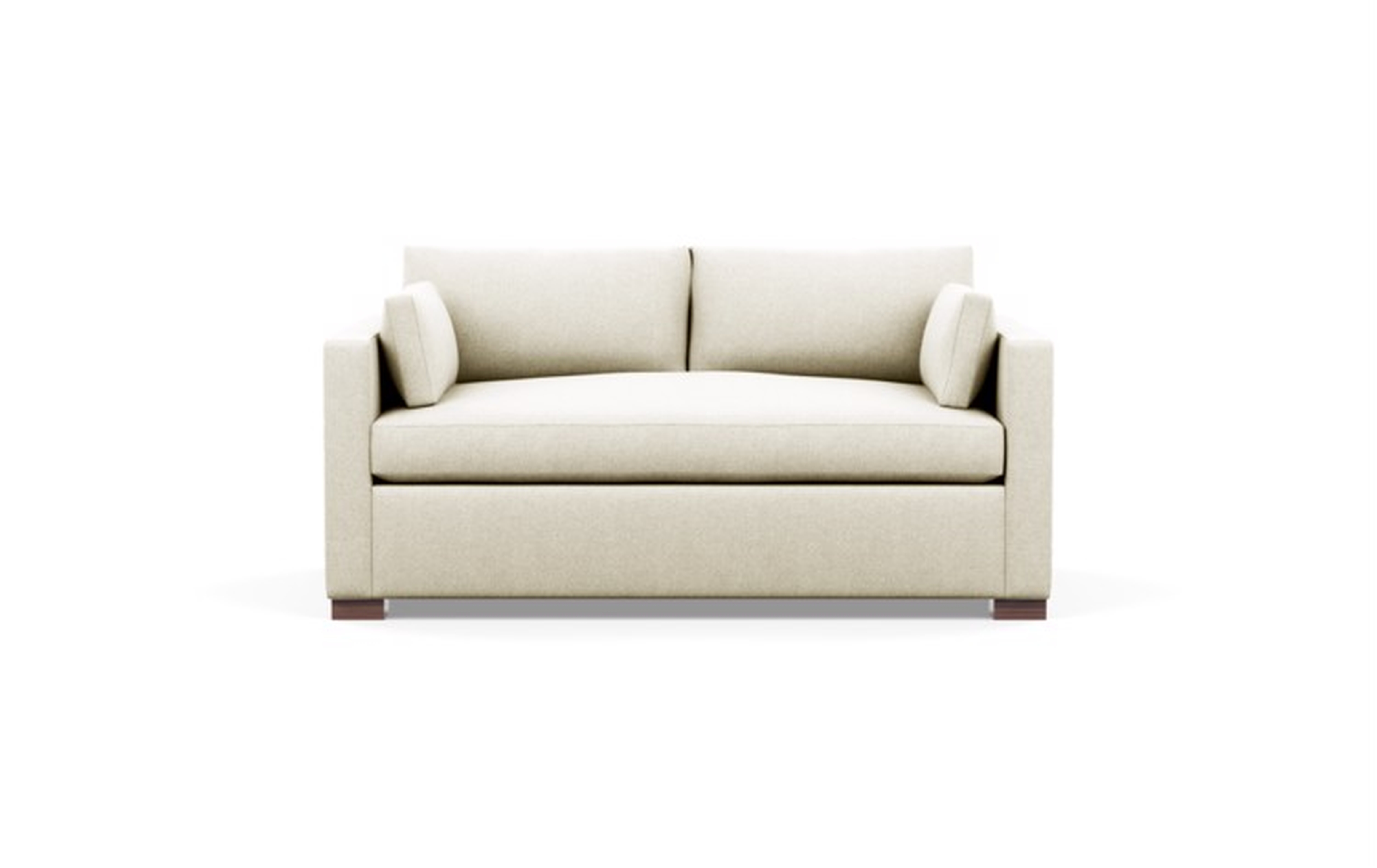 Charly Sofa in Vanilla Fabric with Oiled Walnut legs - Interior Define