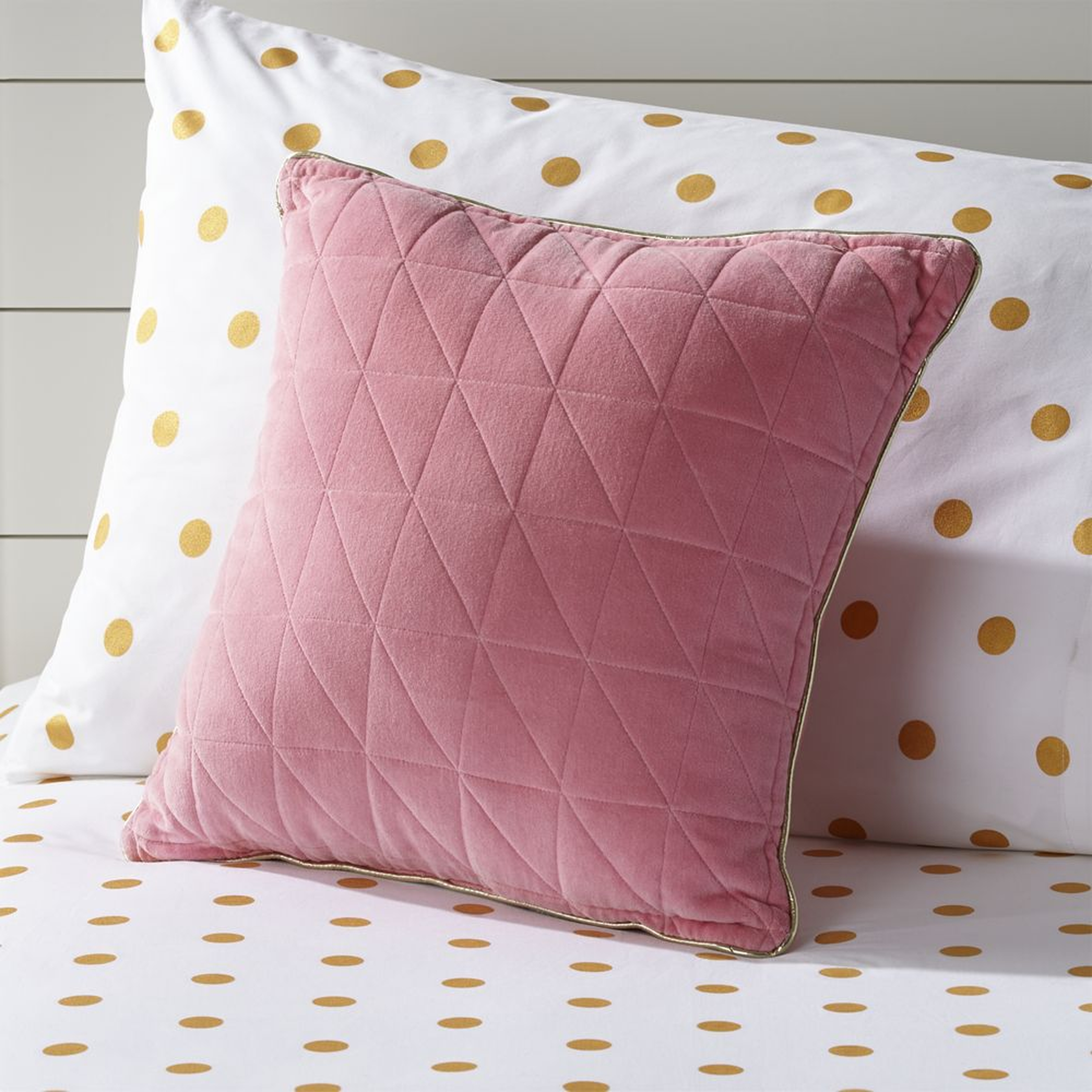 Pink Velvet Throw Pillow - Crate and Barrel