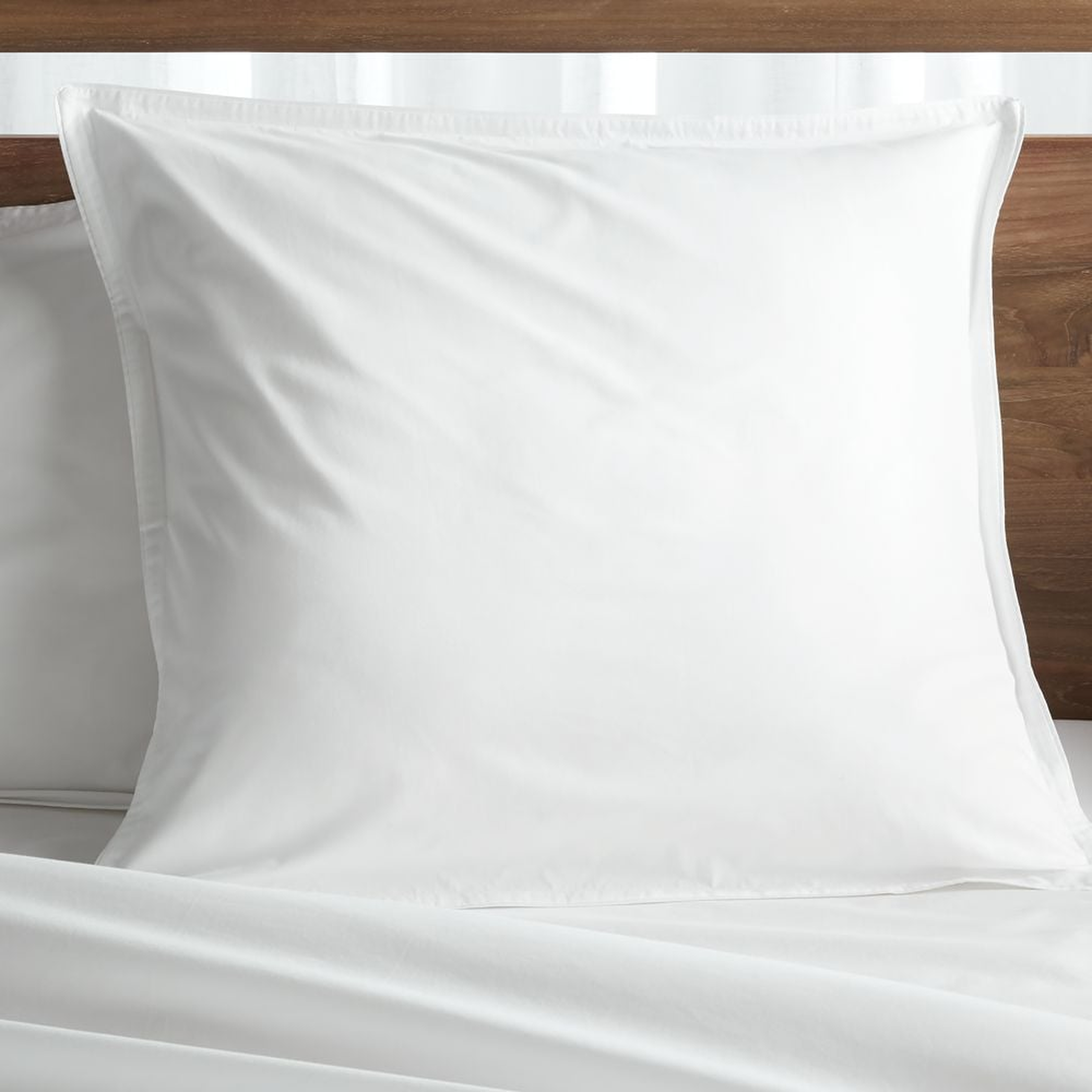 Haven Euro White Percale Pillow Sham - Crate and Barrel