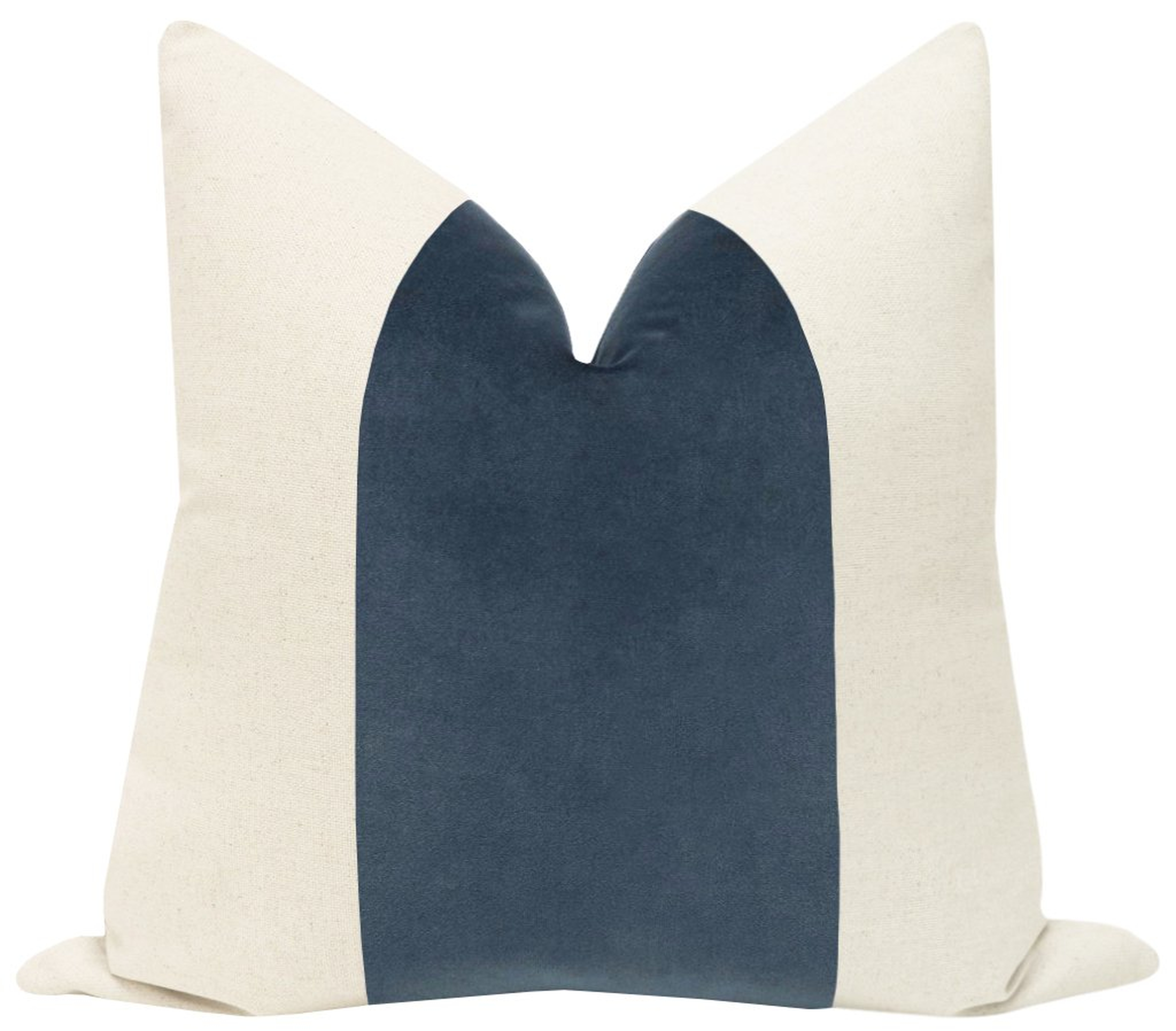 Signature Velvet Pillow Cover, Prussian Blue, 18" x 18" - Little Design Company