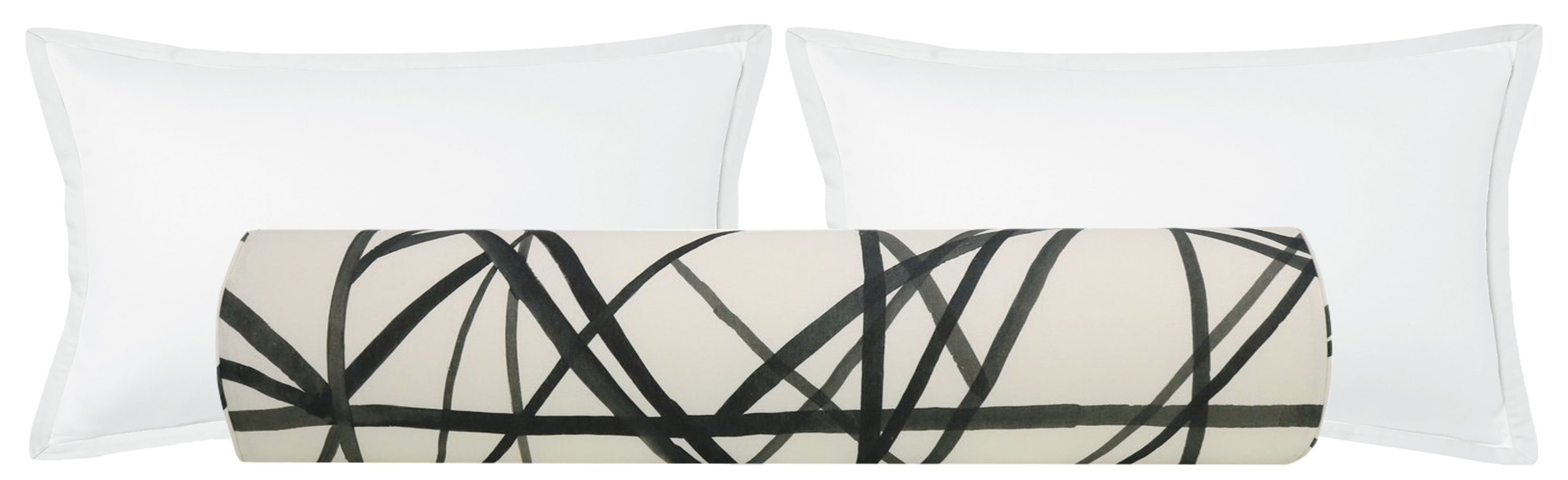 THE BOLSTER :: CHANNELS // EBONY + IVORY - QUEEN // 9" X 36" - Little Design Company