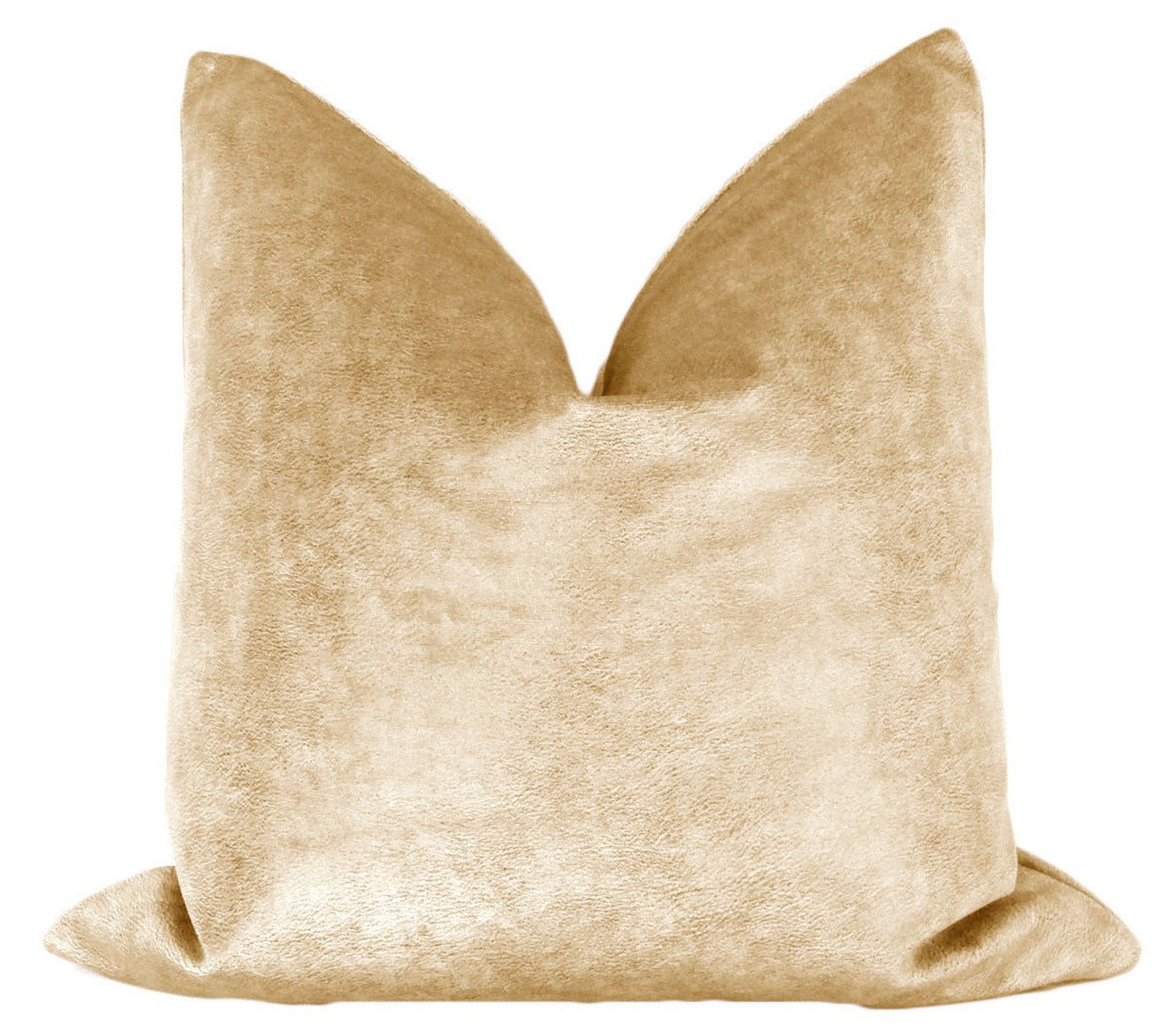 Sueded Metallic Velvet Pillow Cover // Gold - 14" X 30" - Little Design Company