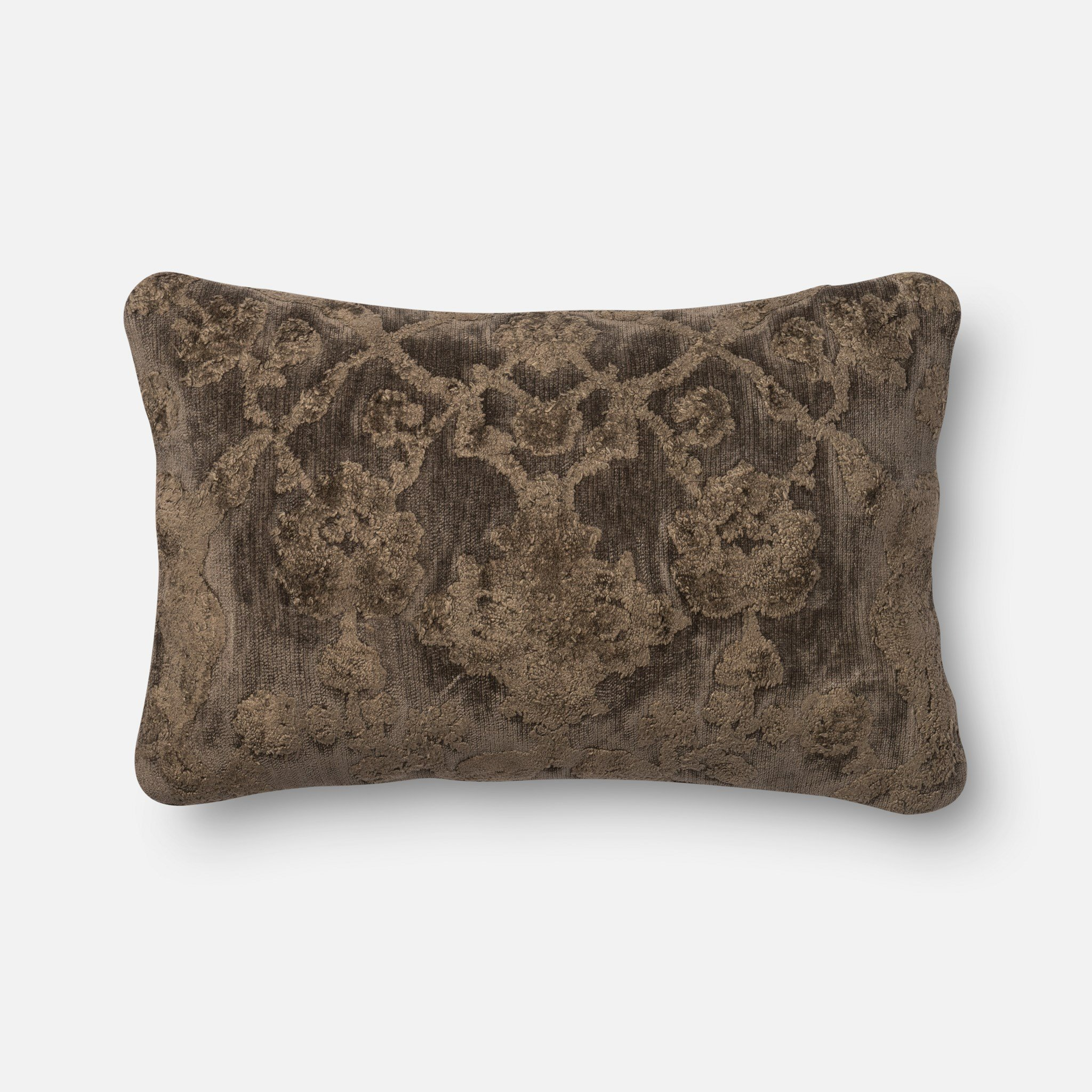 Venetian Lumbar Throw Pillow, Brown, 22" x 14" - Loloi Rugs