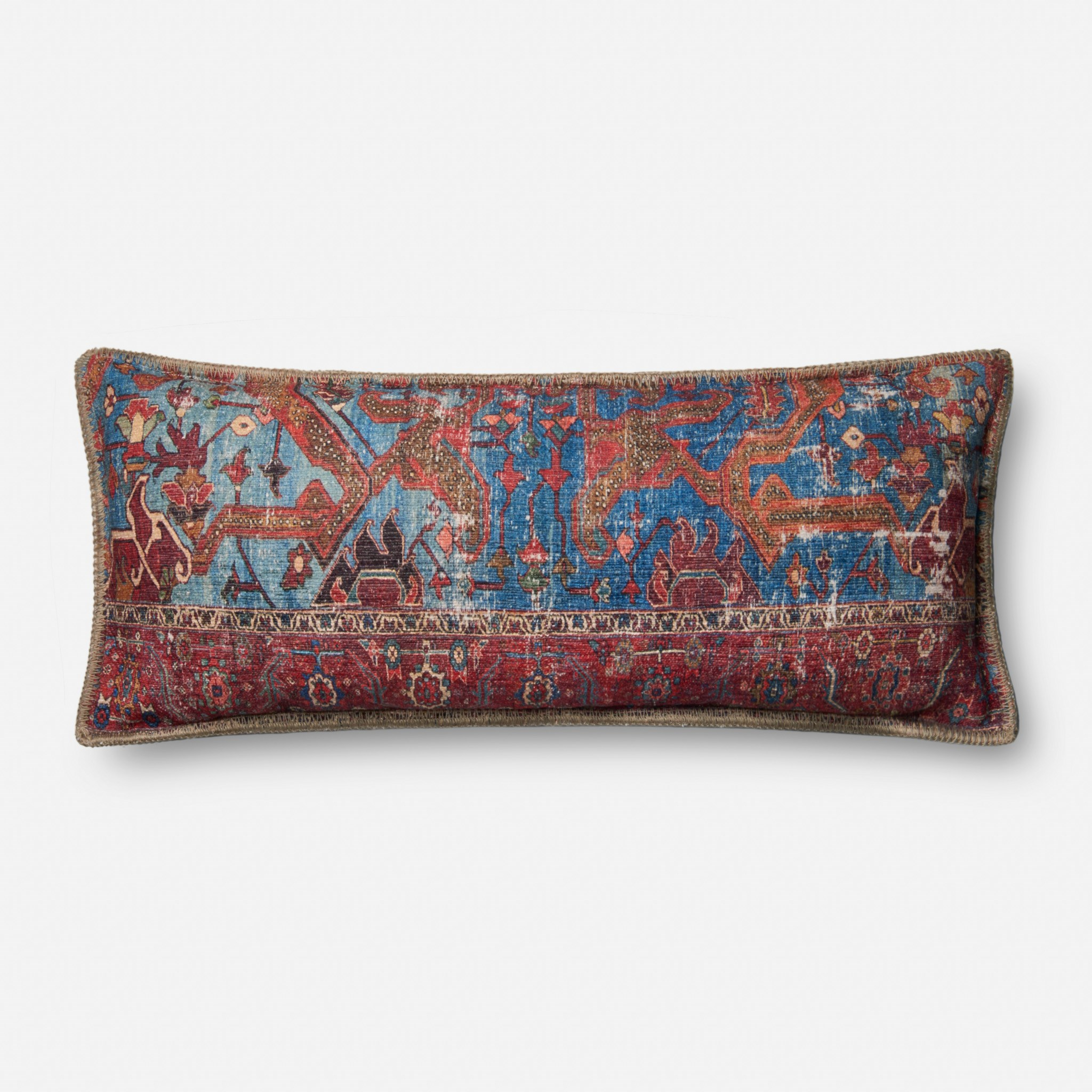 PILLOWS - BLUE / MULTI - 13" X 35" Cover w/Poly - Loloi Rugs
