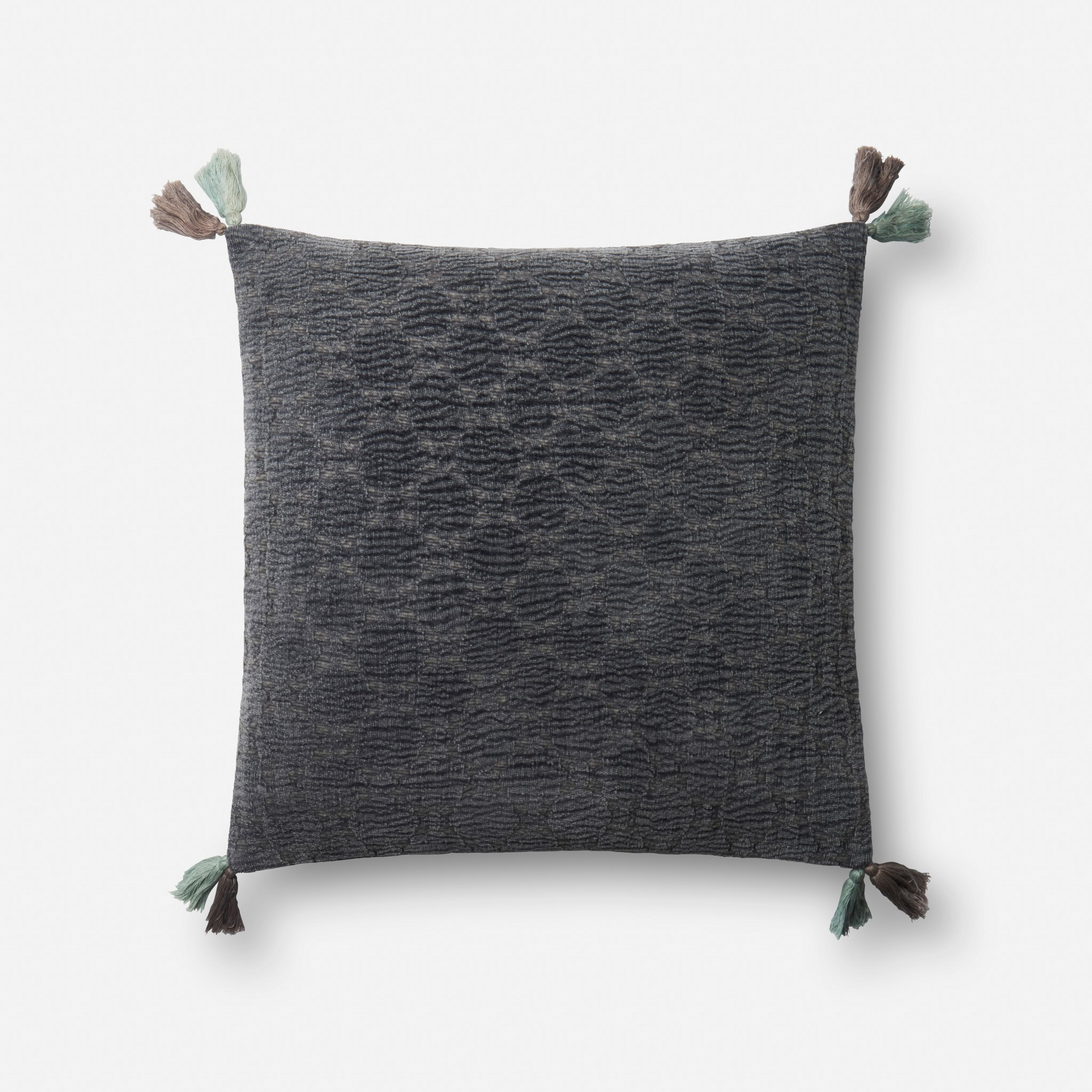 PILLOWS - CHARCOAL - 18" X 18" Cover w/Down - Loloi Rugs