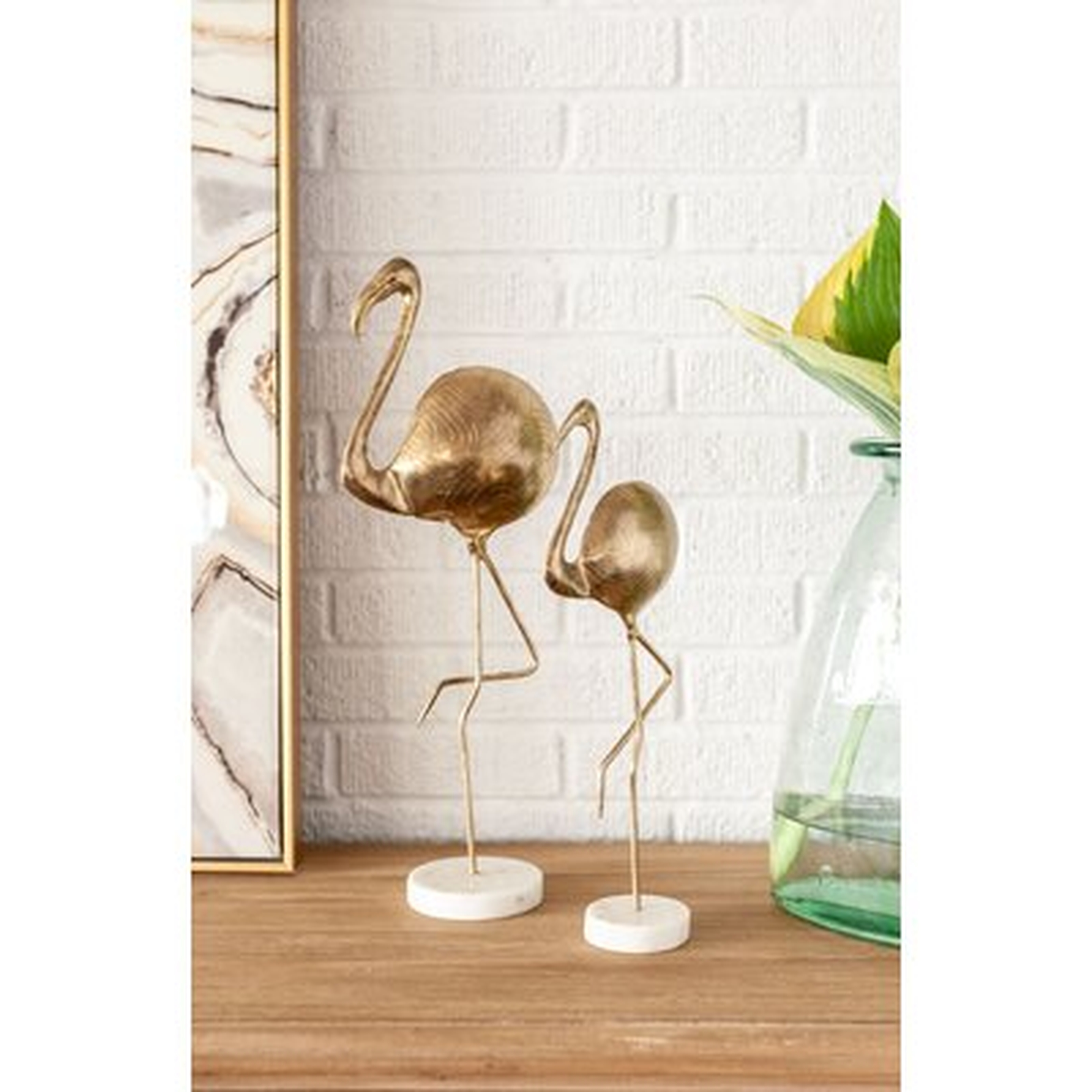 2 Piece Helsel Flamingo Figurine Set - Wayfair