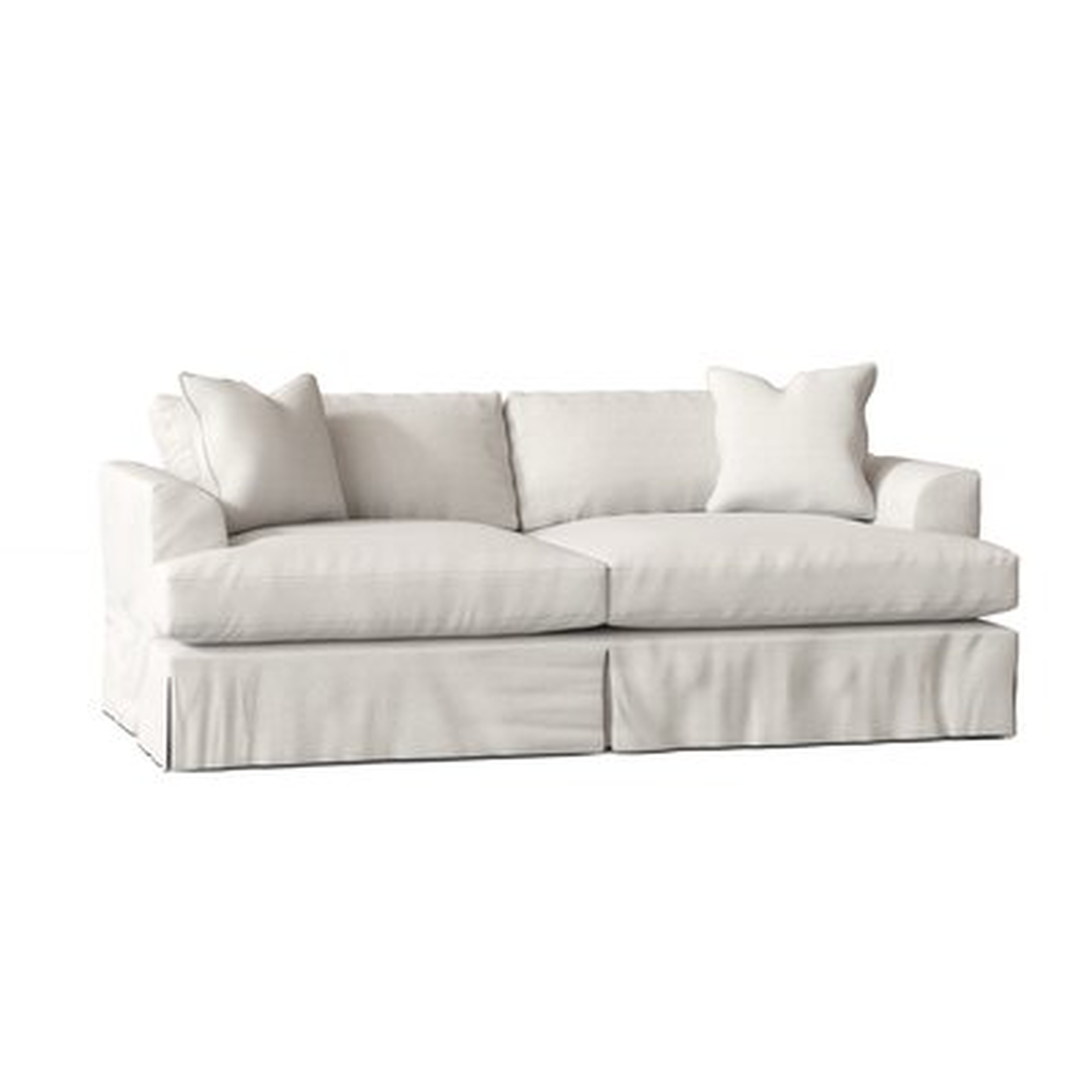 Carly 93" Wide Recessed Arm Slipcovered Sofa - Wayfair