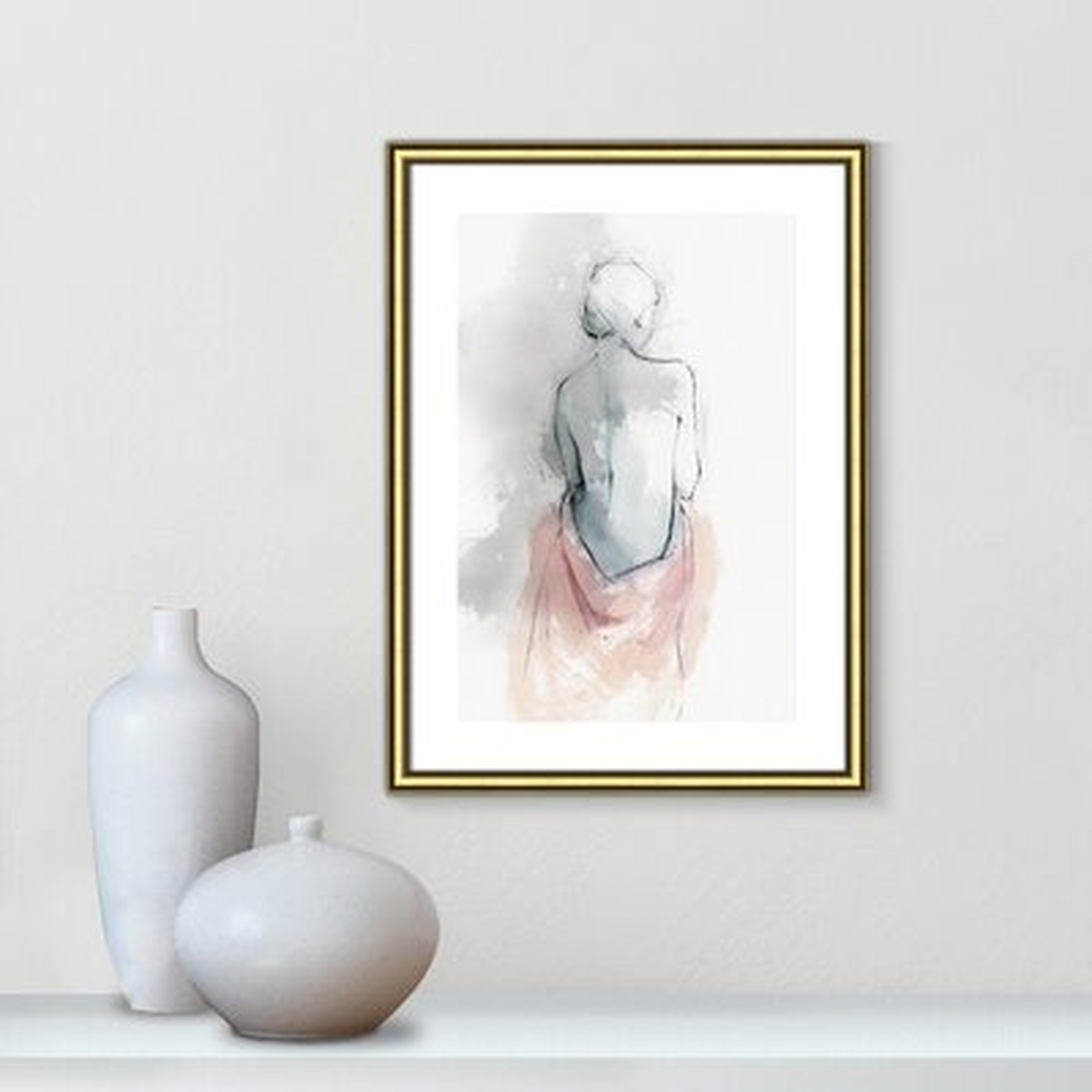 Pastel Woman I - Floater Frame Canvas - Wayfair