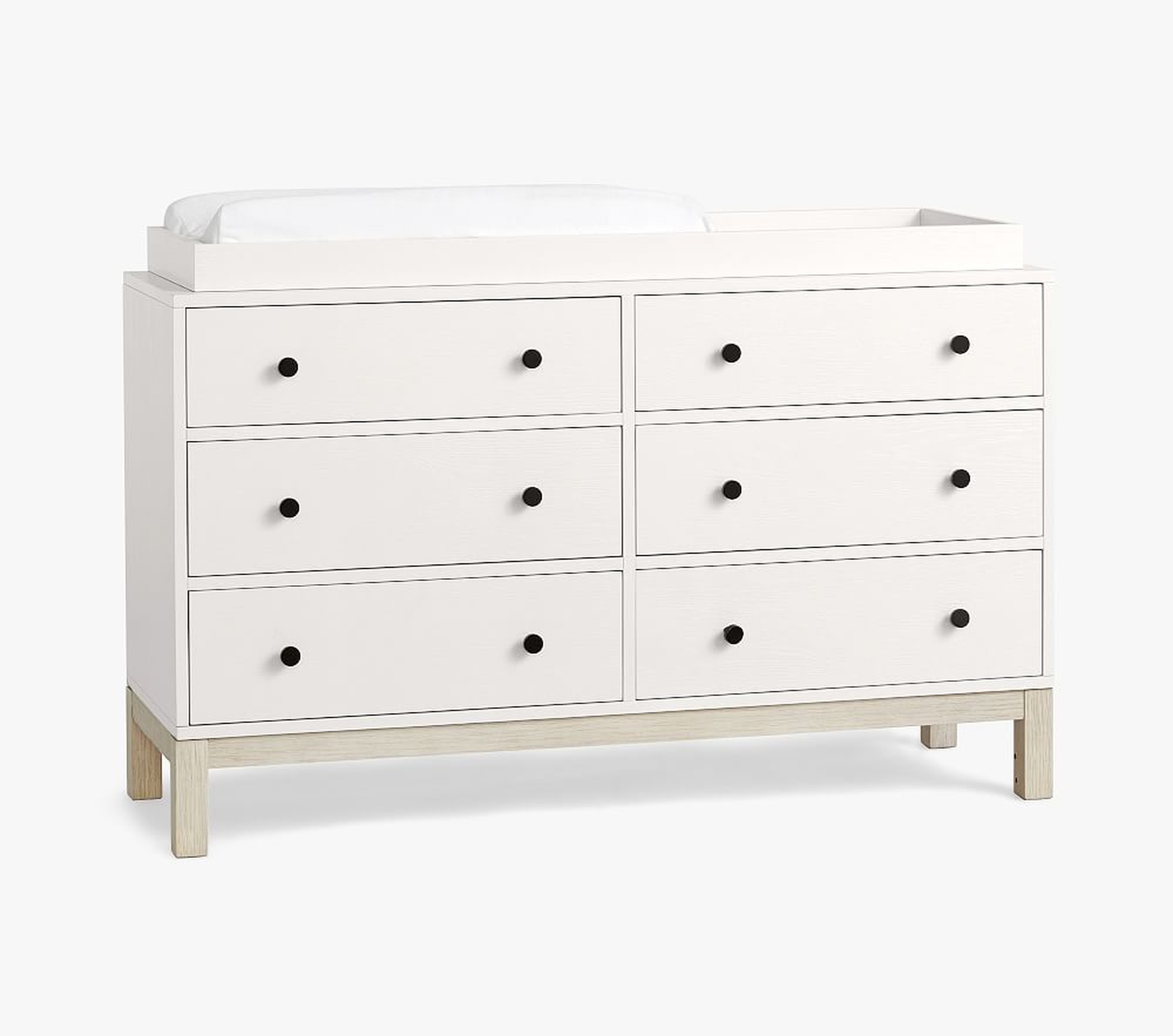 Cole Farmhouse Extra-Wide Dresser & Topper Set, Montauk White, In-Home Delivery - Pottery Barn Kids