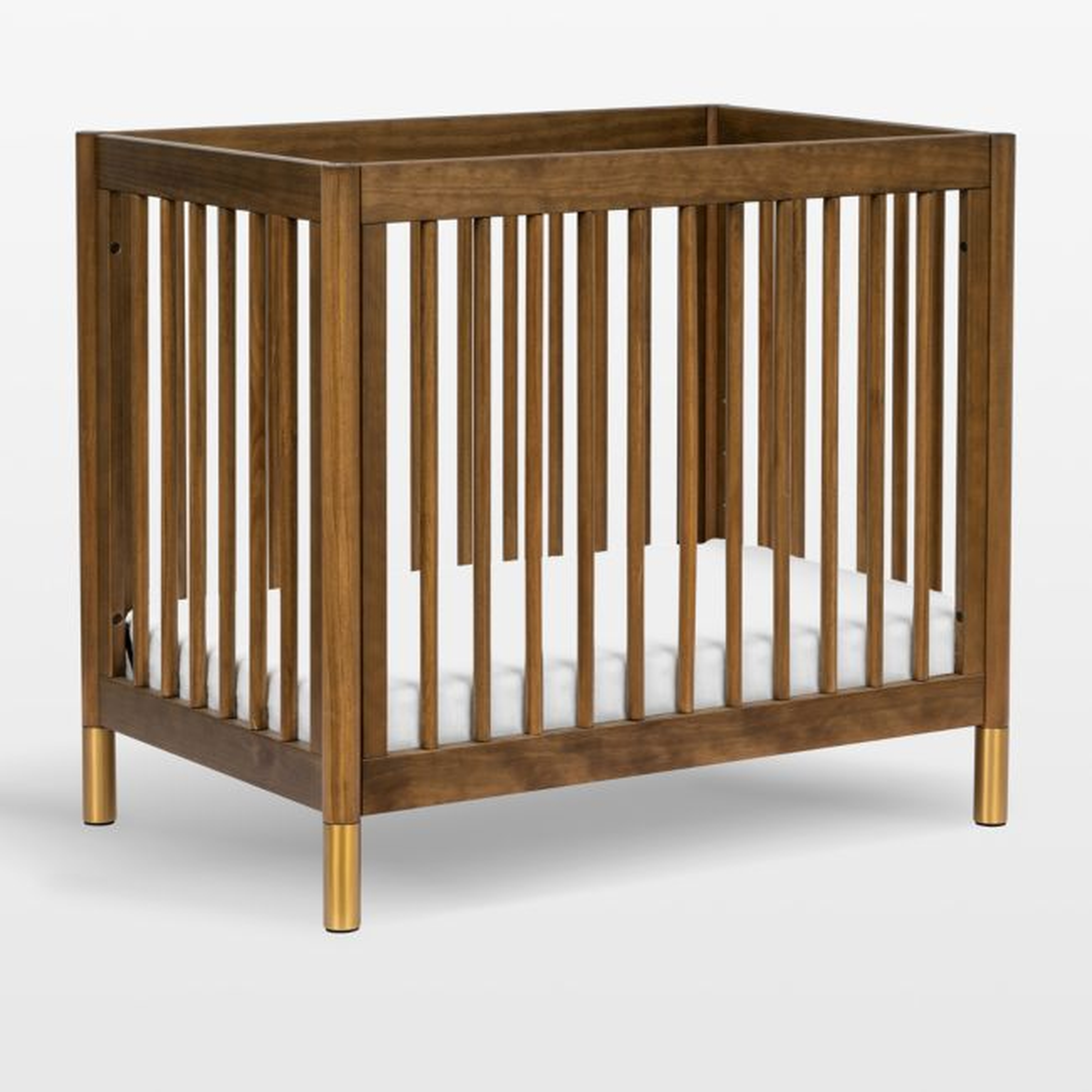 Babyletto Gelato Natural Walnut Wood 4-in-1 Convertible Mini Baby Crib - Crate & Kids