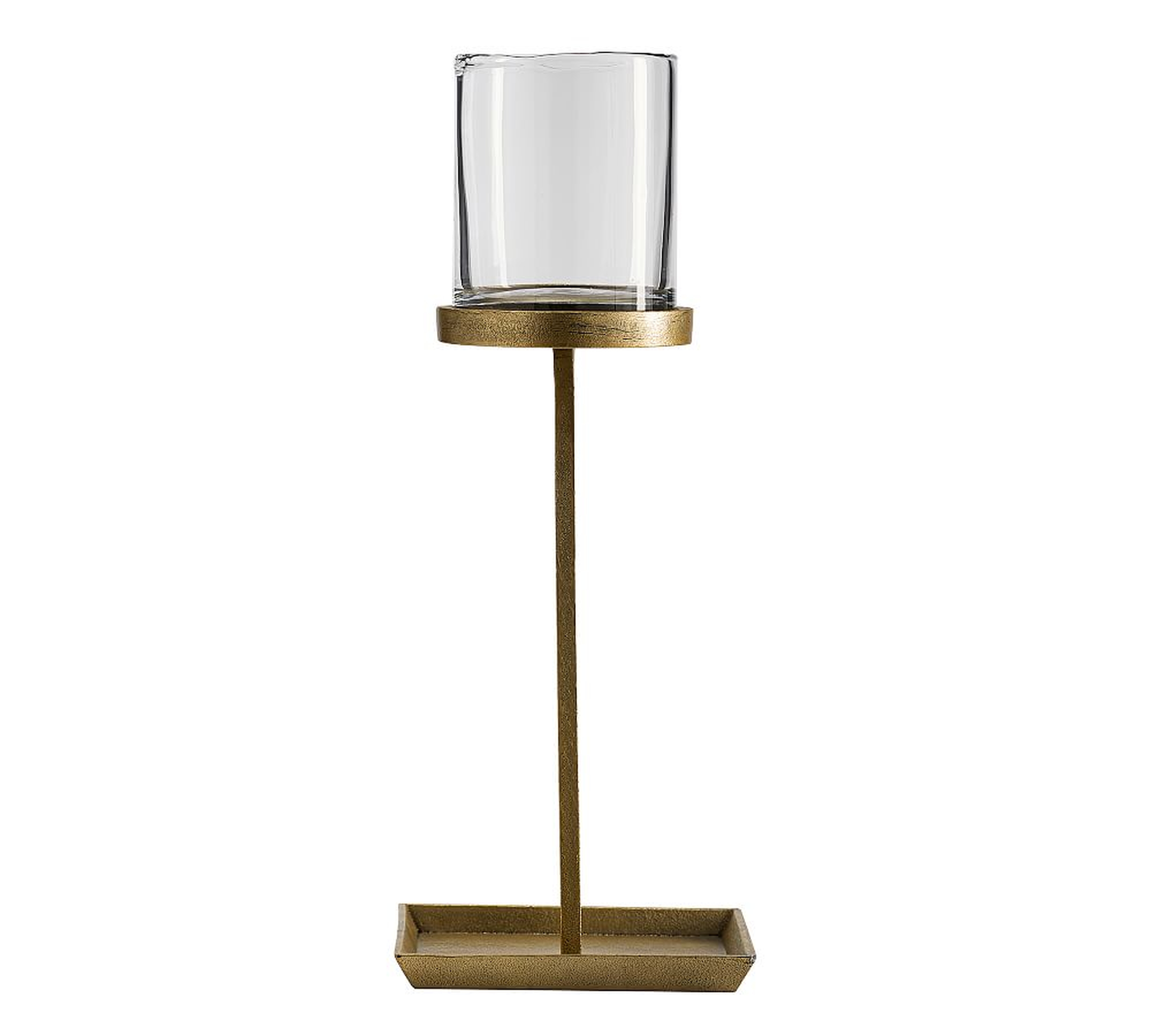 Draper Pillar Candleholder, Brass, Large - Pottery Barn