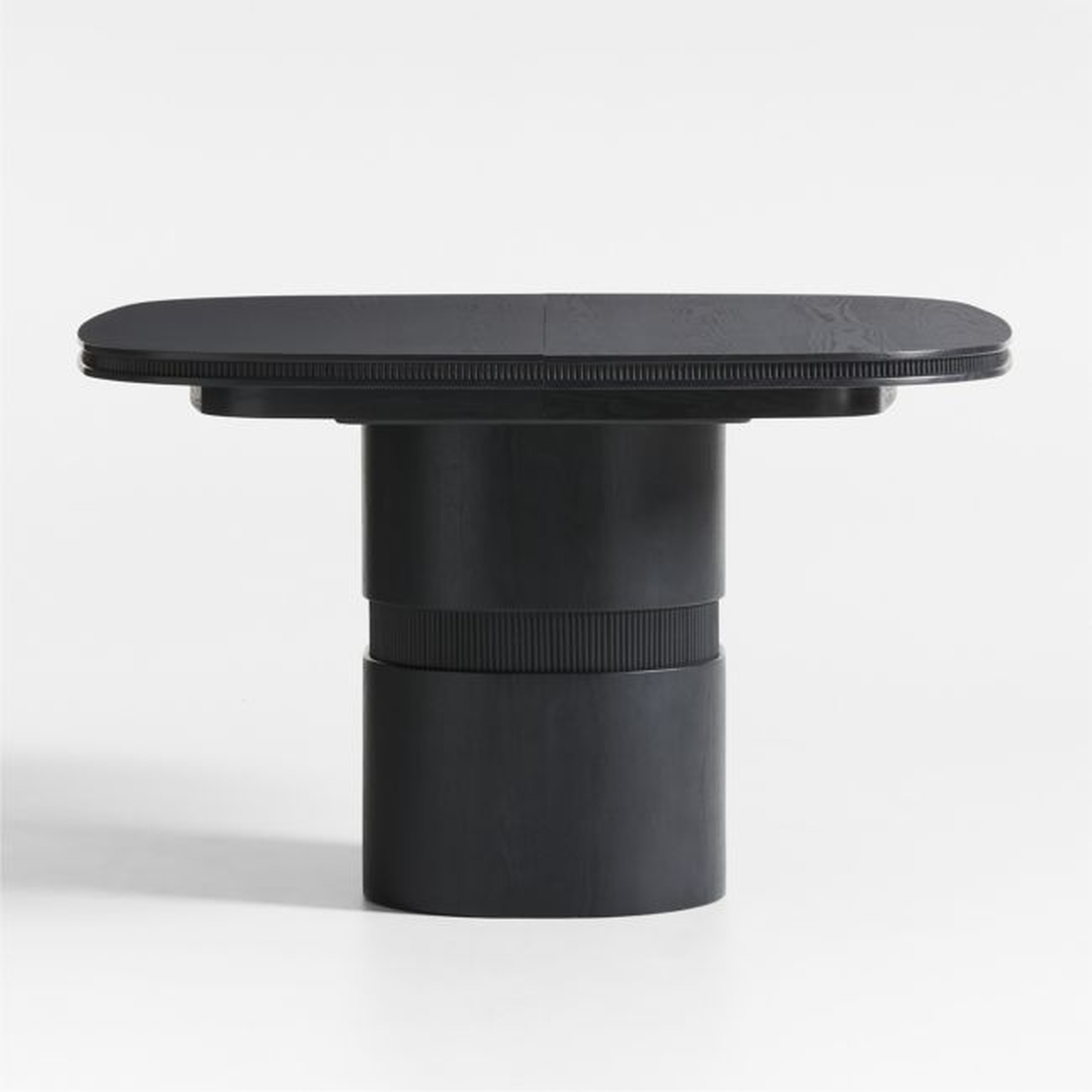 Roseau 48"-70" Charcoal Black Wood Extendable Dining Table - Crate and Barrel