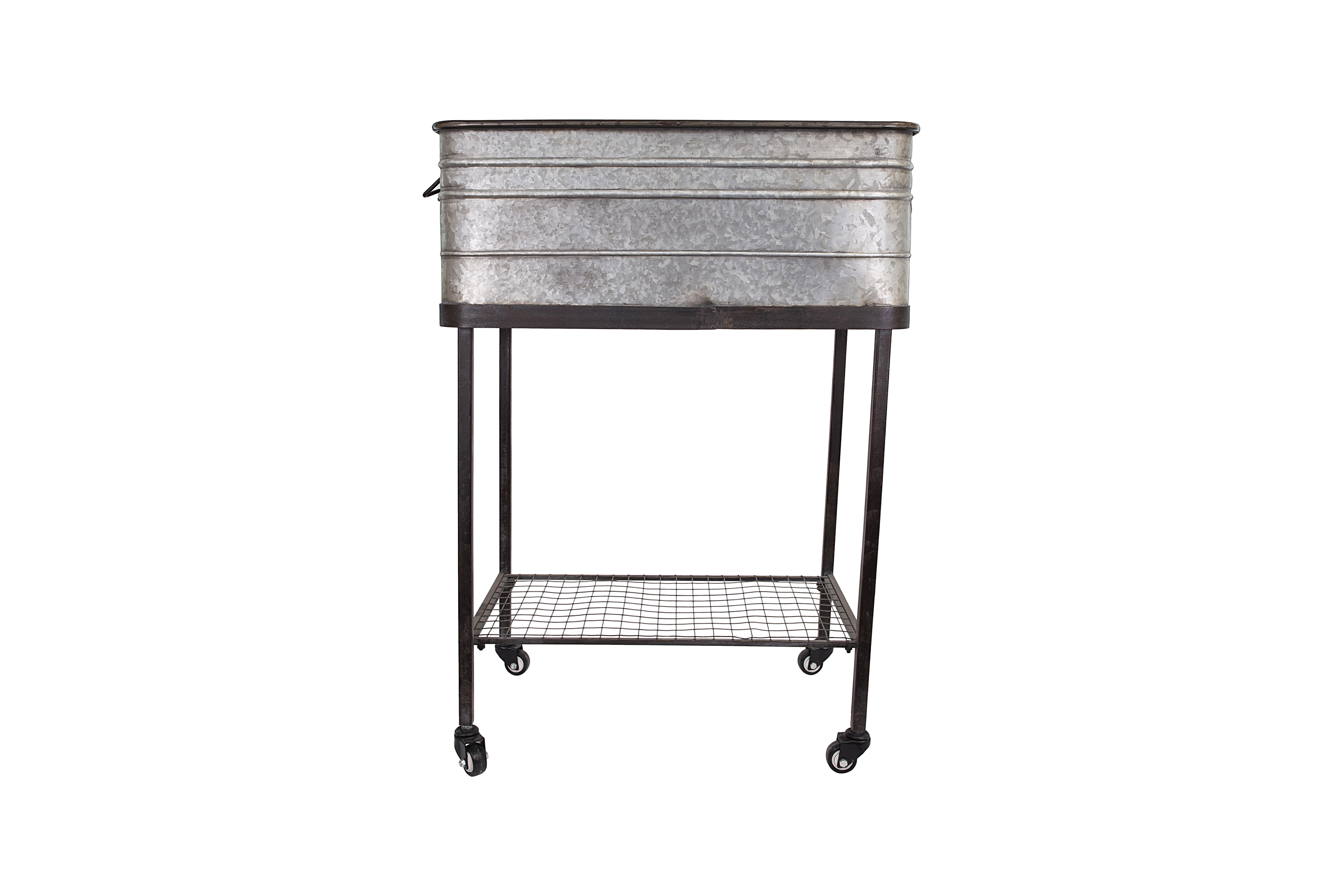 Metal Bucket/Planter on Stand with Casters - Nomad Home