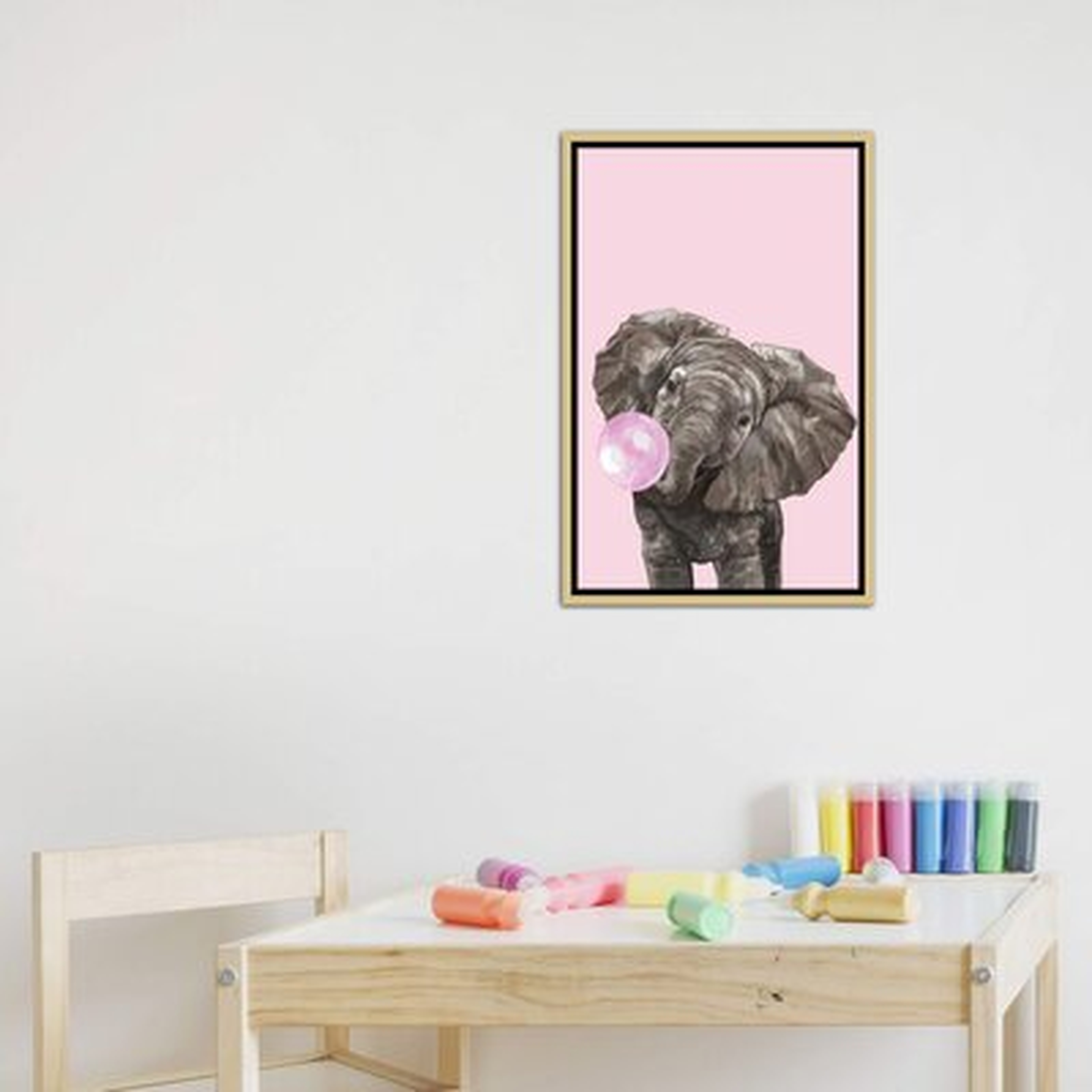 Bubble Gum Elephant Art - Wayfair