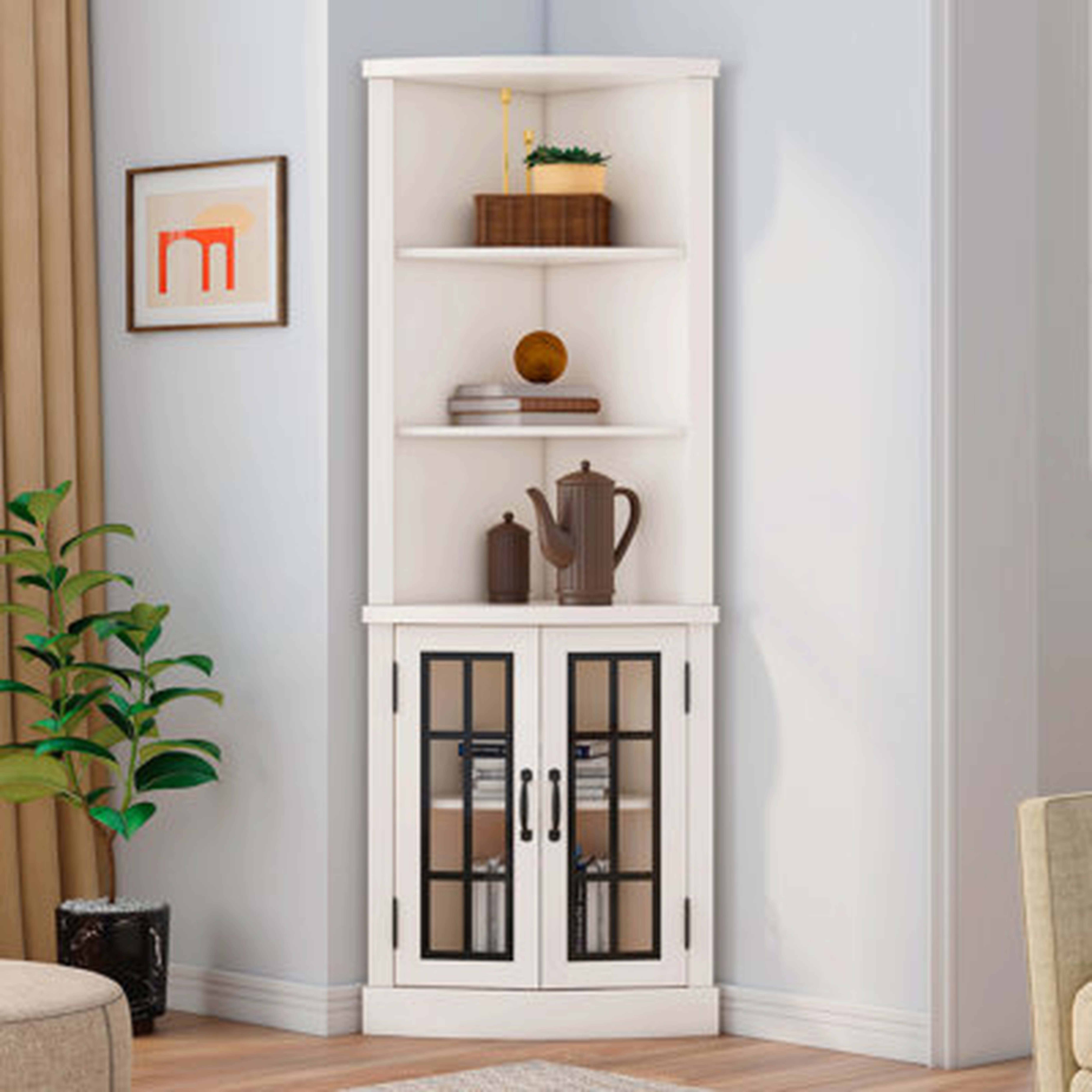 Laquon Corner Storage Bookcase - Wayfair