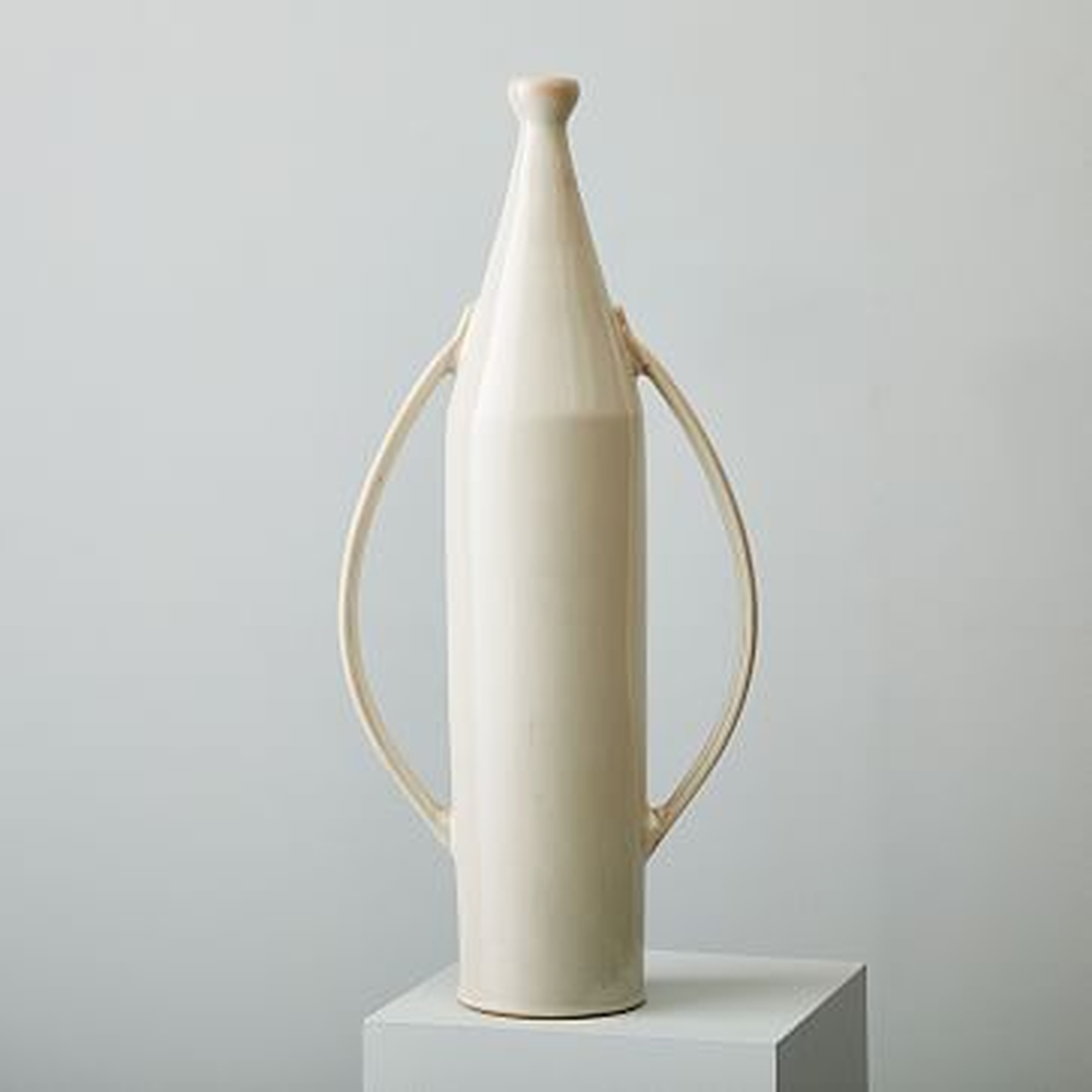 Shape Studies Vase, Tall Bottle Vase, Alabaster - West Elm