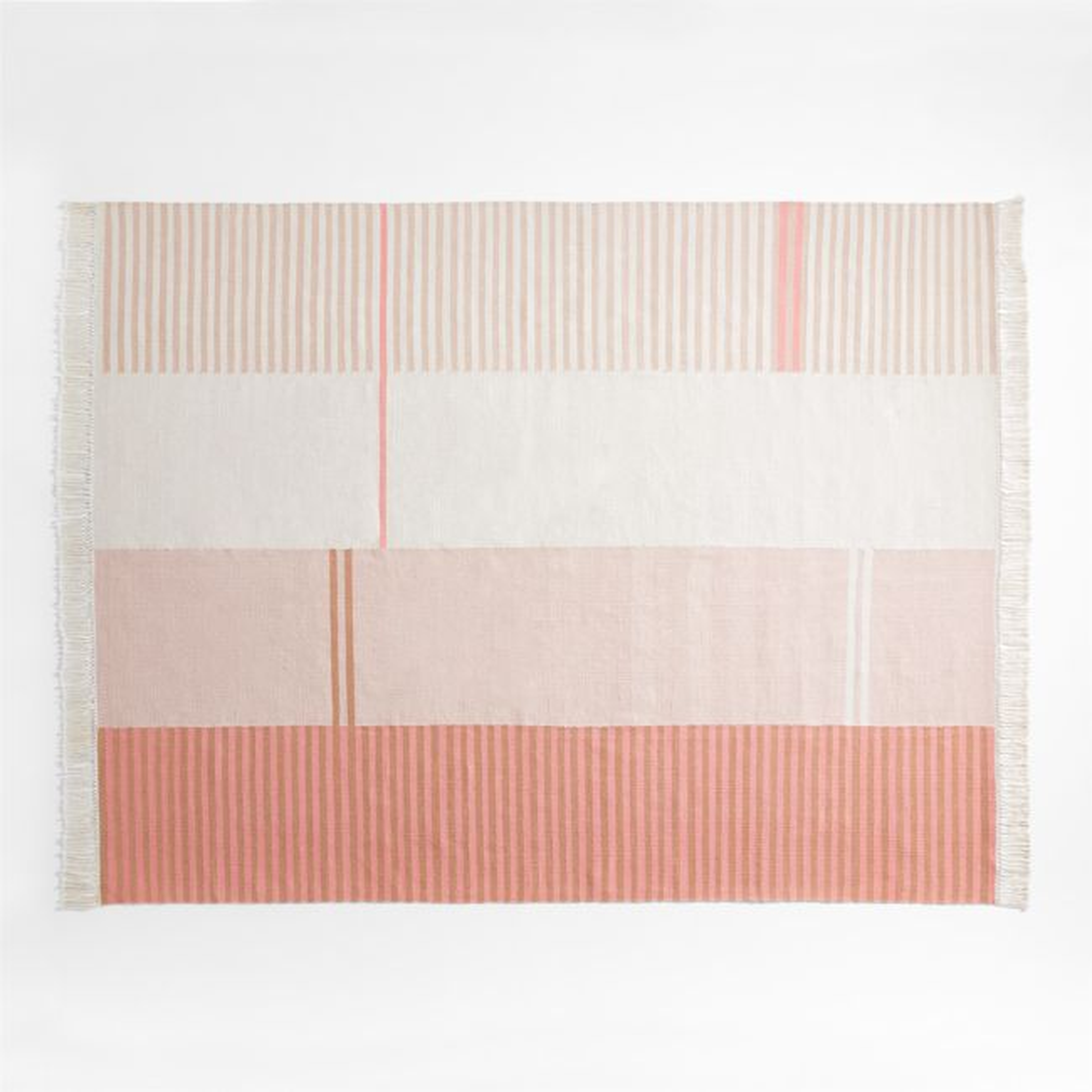 Teo Pink Stripe Colorblock Rug 8'x10' - Crate and Barrel