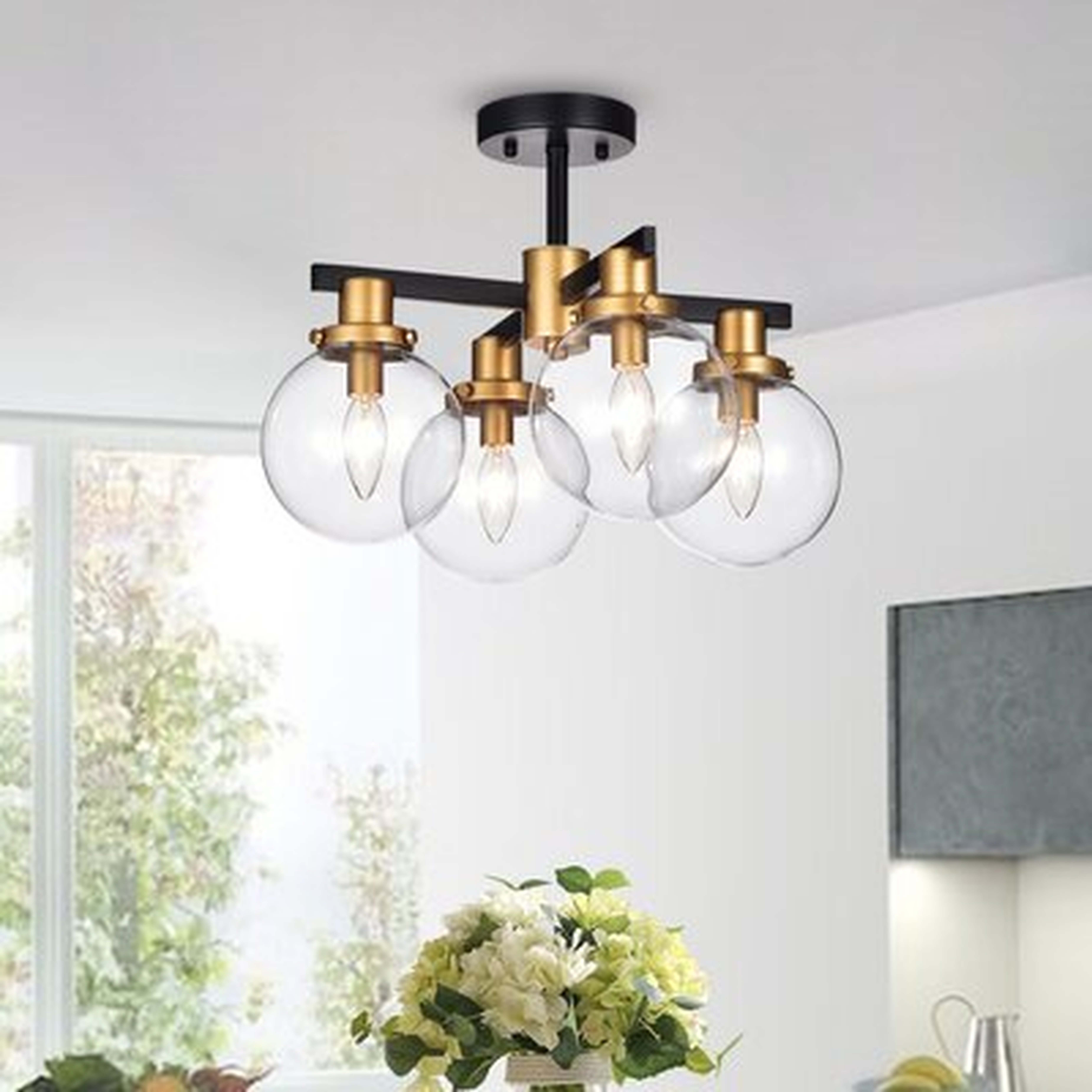 Haffner 4 - Light 18" Chandelier Style Globe Semi Flush Mount - Wayfair