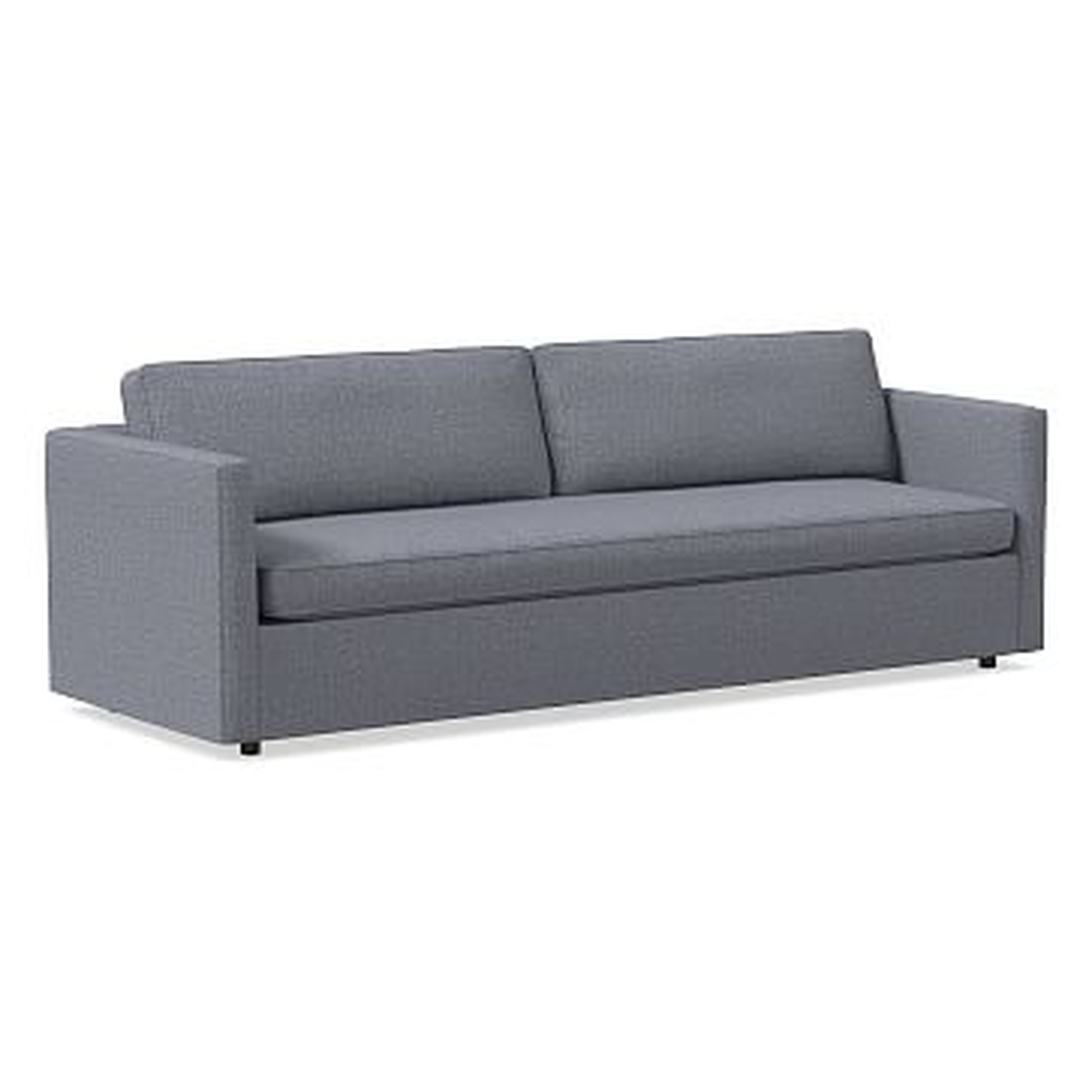 Harris Petite 96" Sofa Bench, Poly, Performance Yarn Dyed Linen Weave, Graphite, Concealed Supports - West Elm