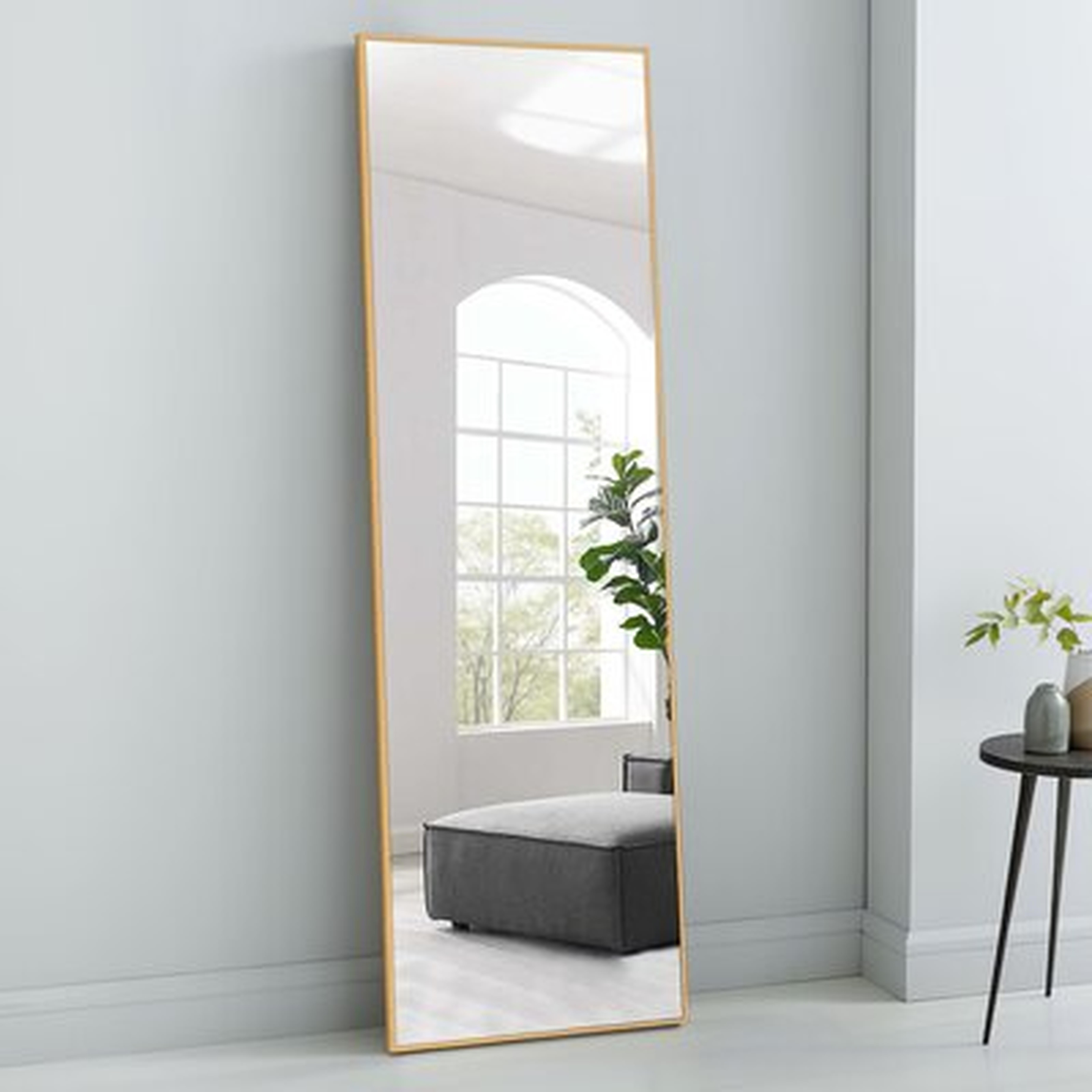 Aluminum Alloy Thin Frame Gold Full-Length Mirror 65 In. H X 22 In. W - Wayfair