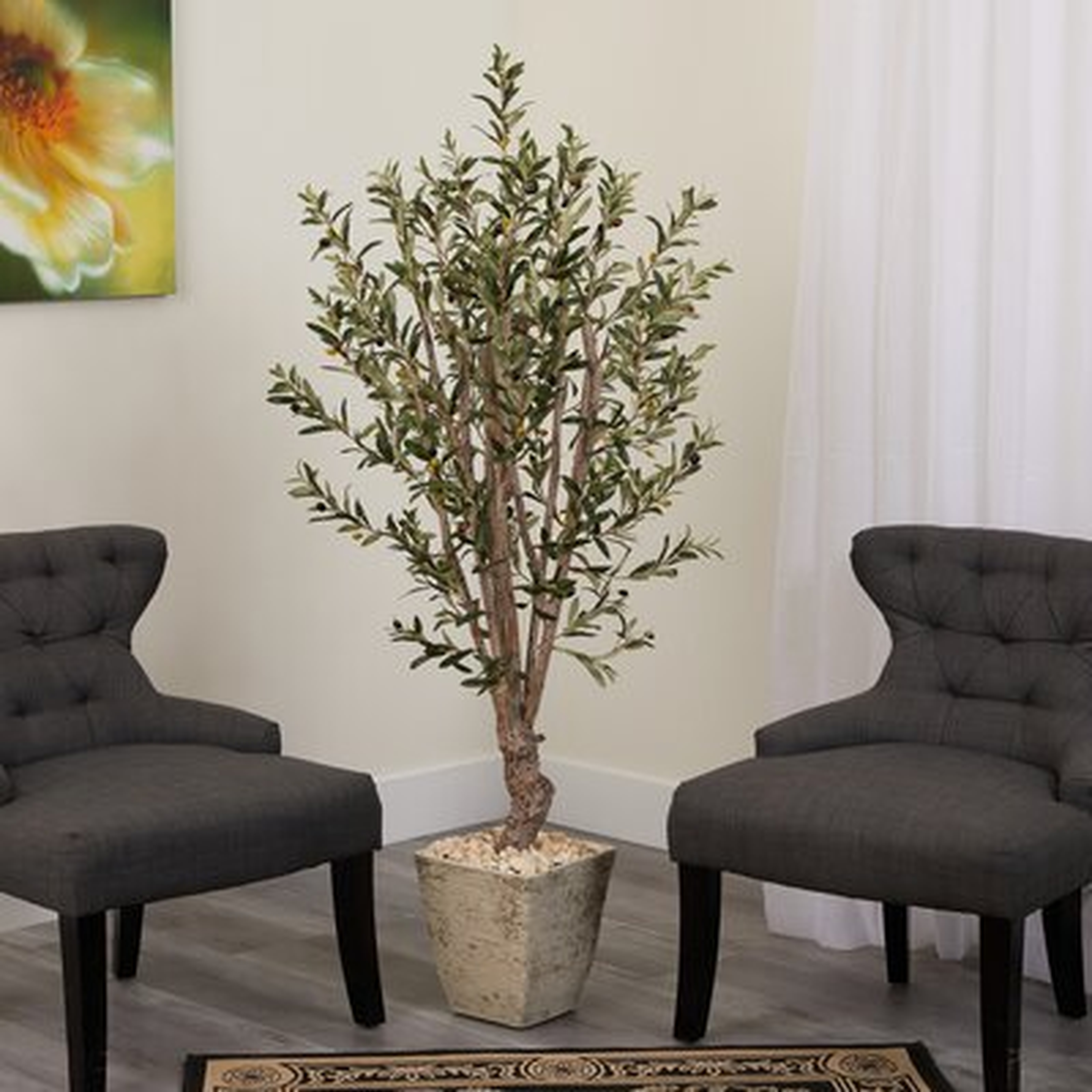 60" Artificial Olive Tree Tree in Planter - Wayfair