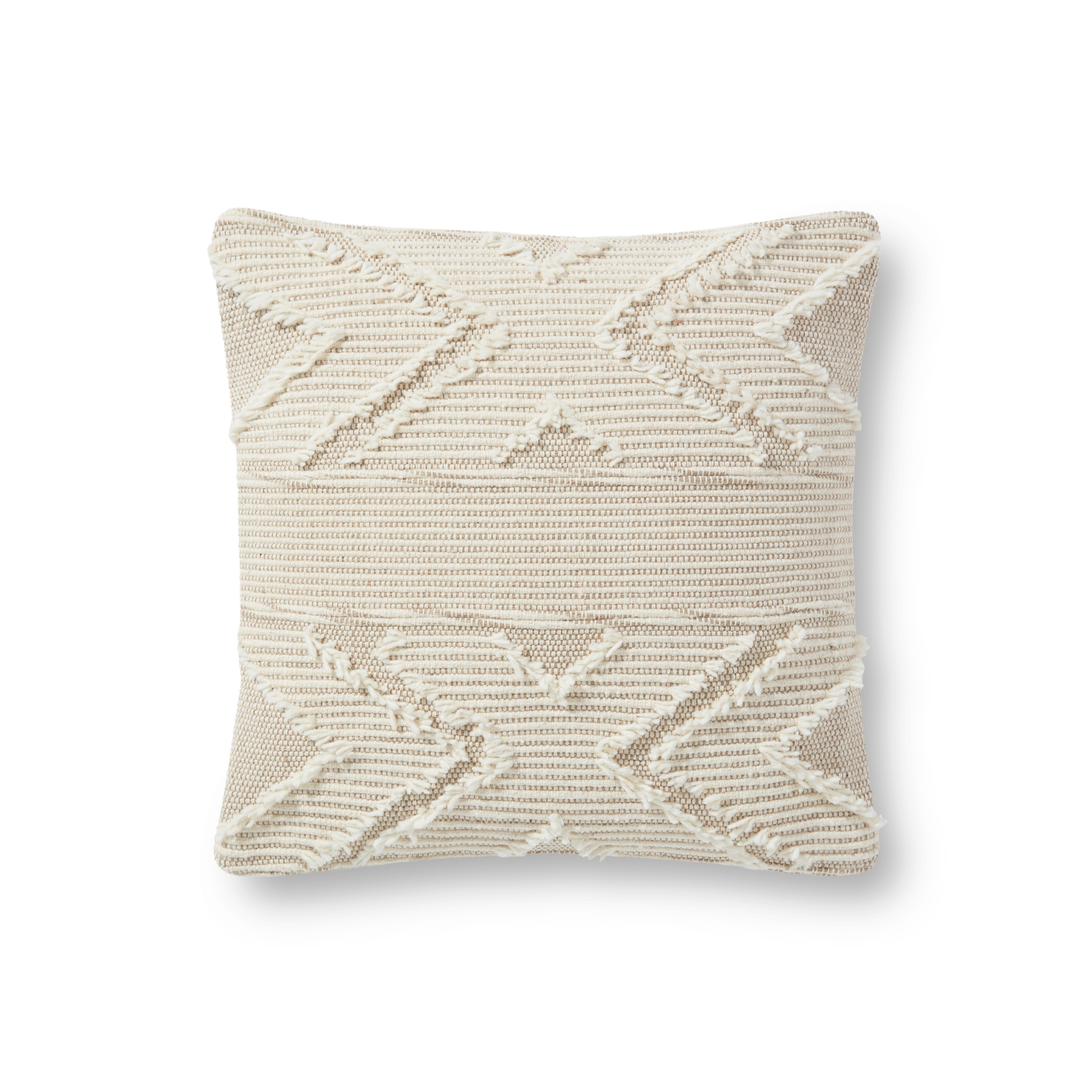 PILLOWS PED0010 SAND / NATURAL 18" x 18" Cover w/Poly - Loloi Rugs