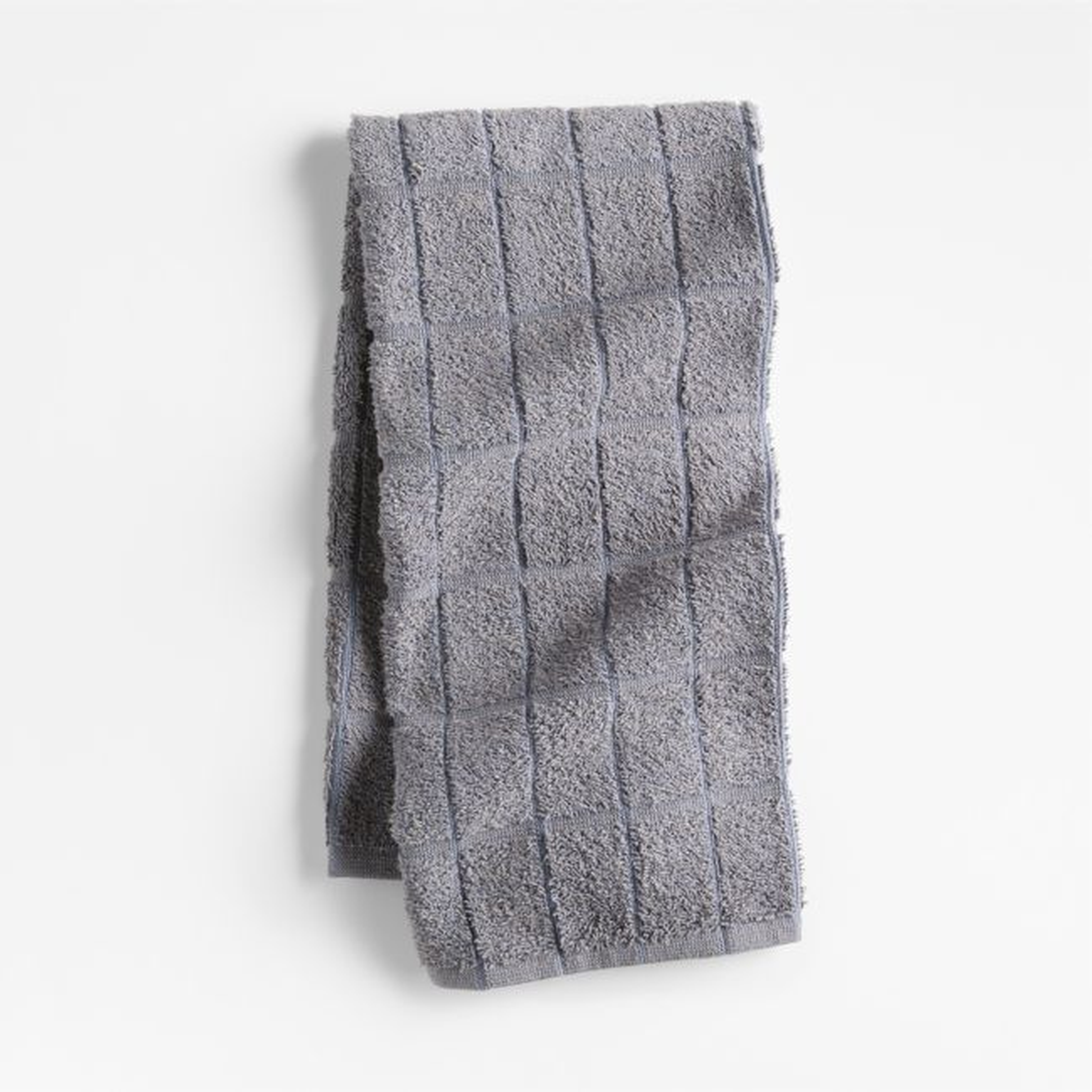 Oversized Recycled Cotton Blend Grey Utility Kitchen Towel - Crate and Barrel