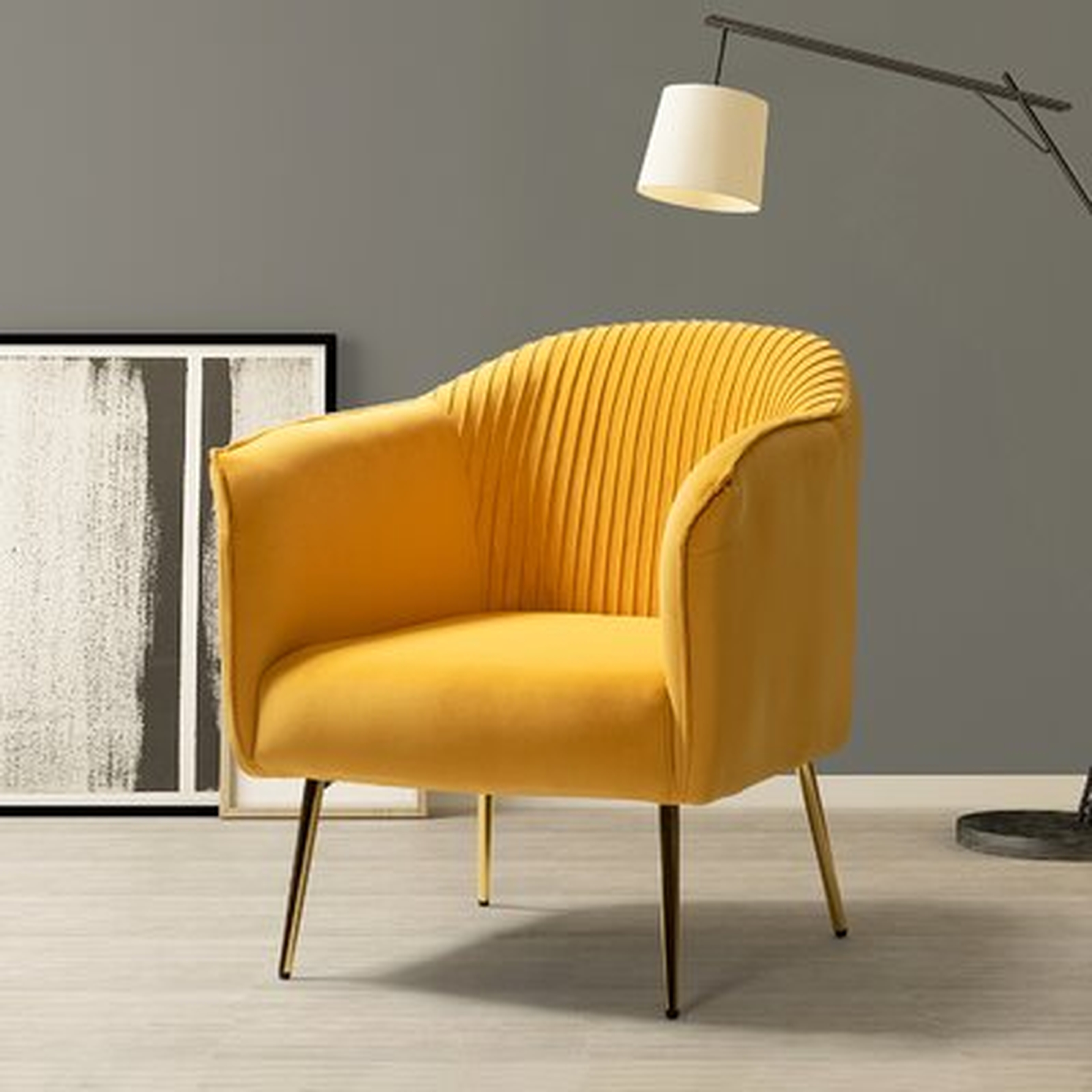 Fynn 27'' Wide Velvet Barrel Chair - Wayfair