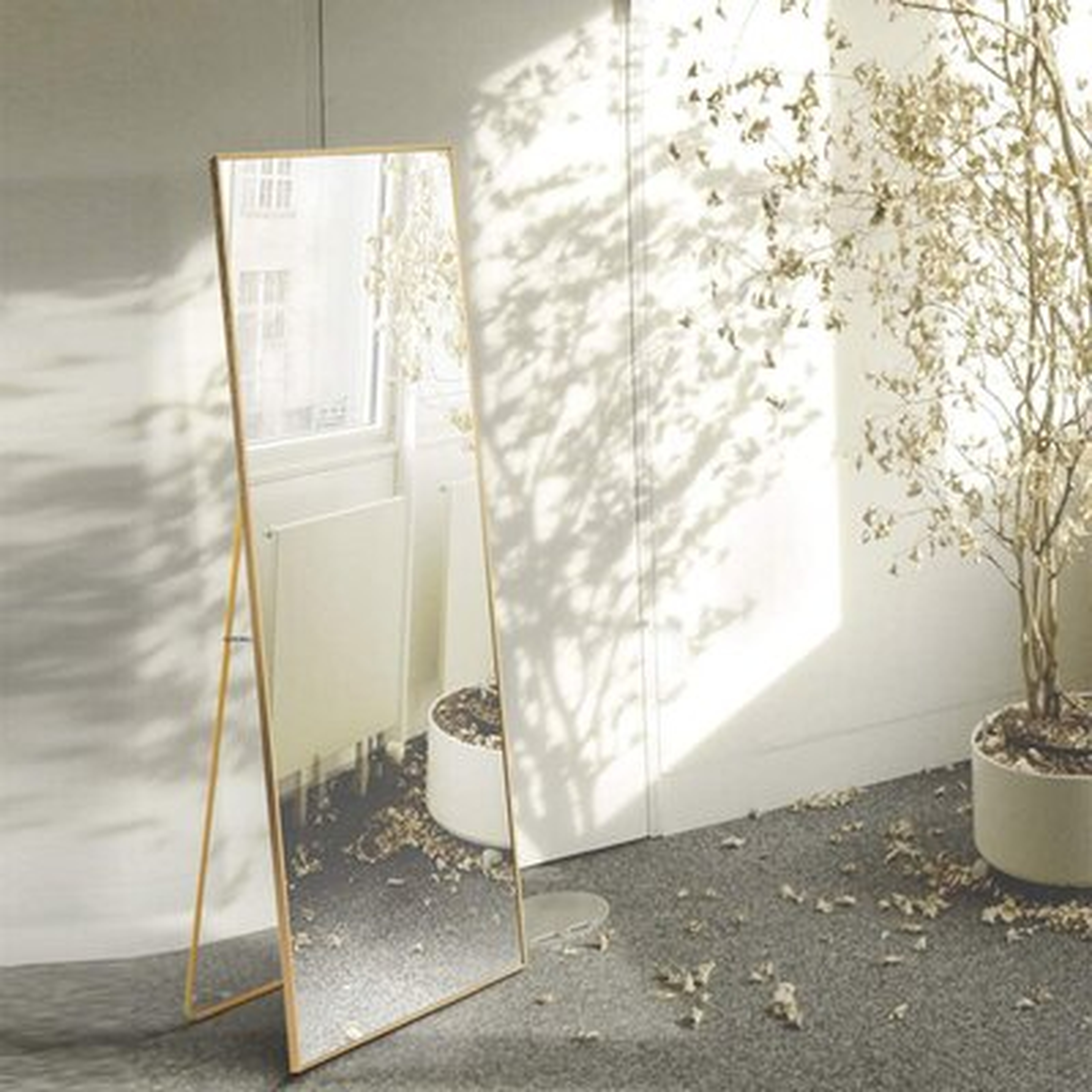 Rectangle Gold Aluminum Alloy Frame 59" Floor Mirror Full Length Mirror Hanging Standing Leaning Bedroom Mirror Wall-Mounted Mirror - Wayfair
