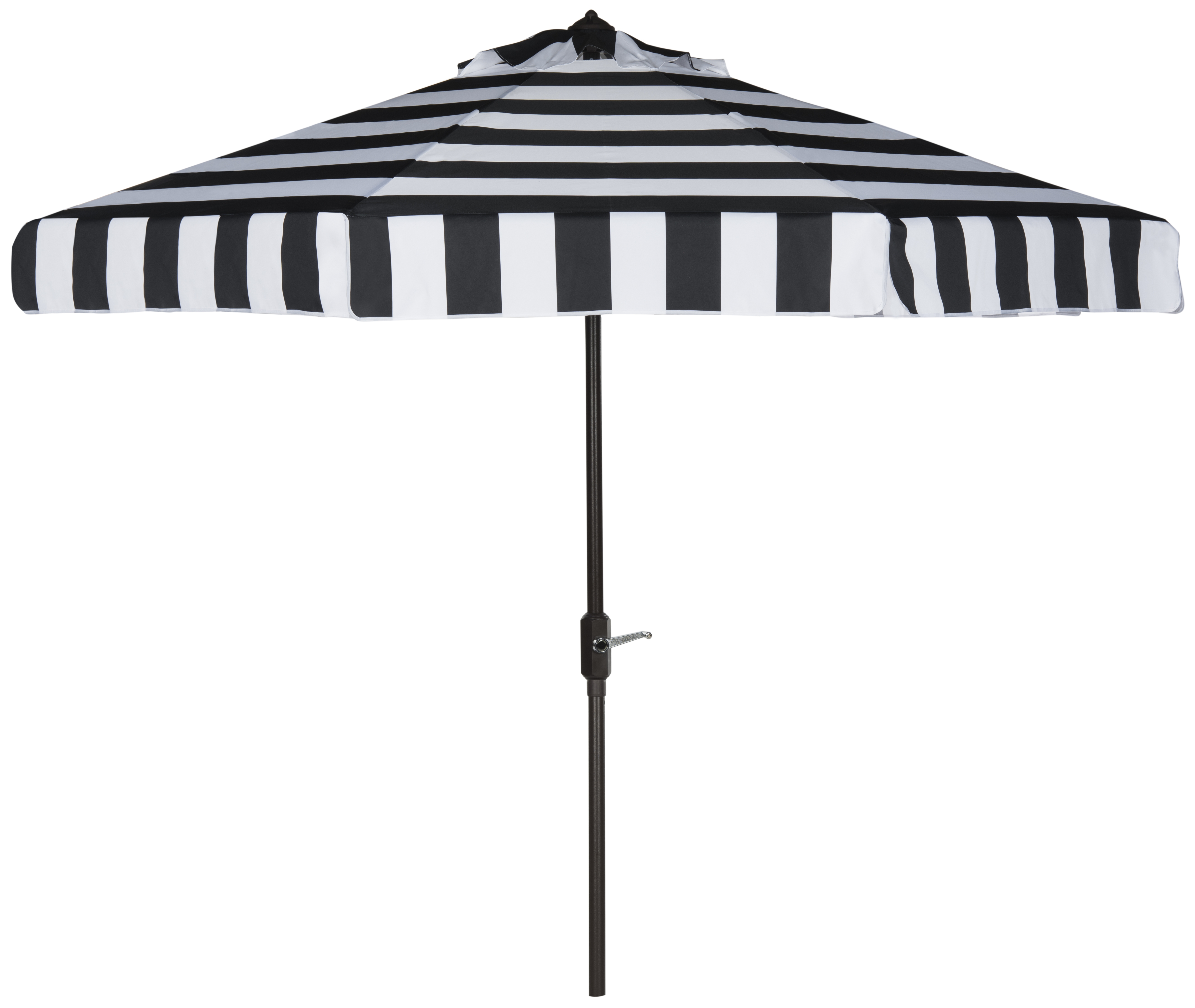 Uv Resistant Elsa Fashion Line 9Ft Auto Tilt Umbrella - Black/White - Safavieh - Arlo Home