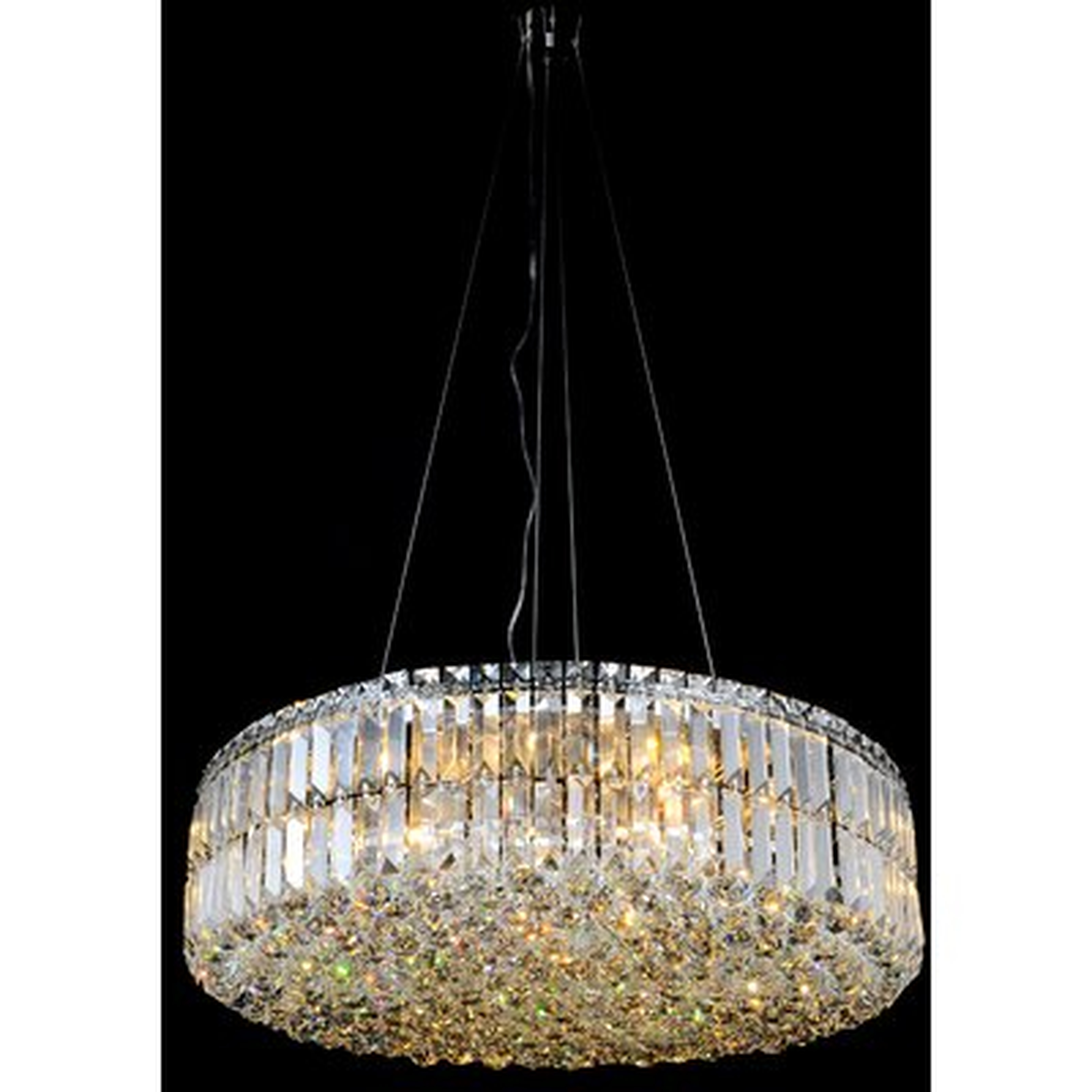 Willowick 12 - Light Unique / Statement Drum Chandelier with Crystal Accents - Wayfair