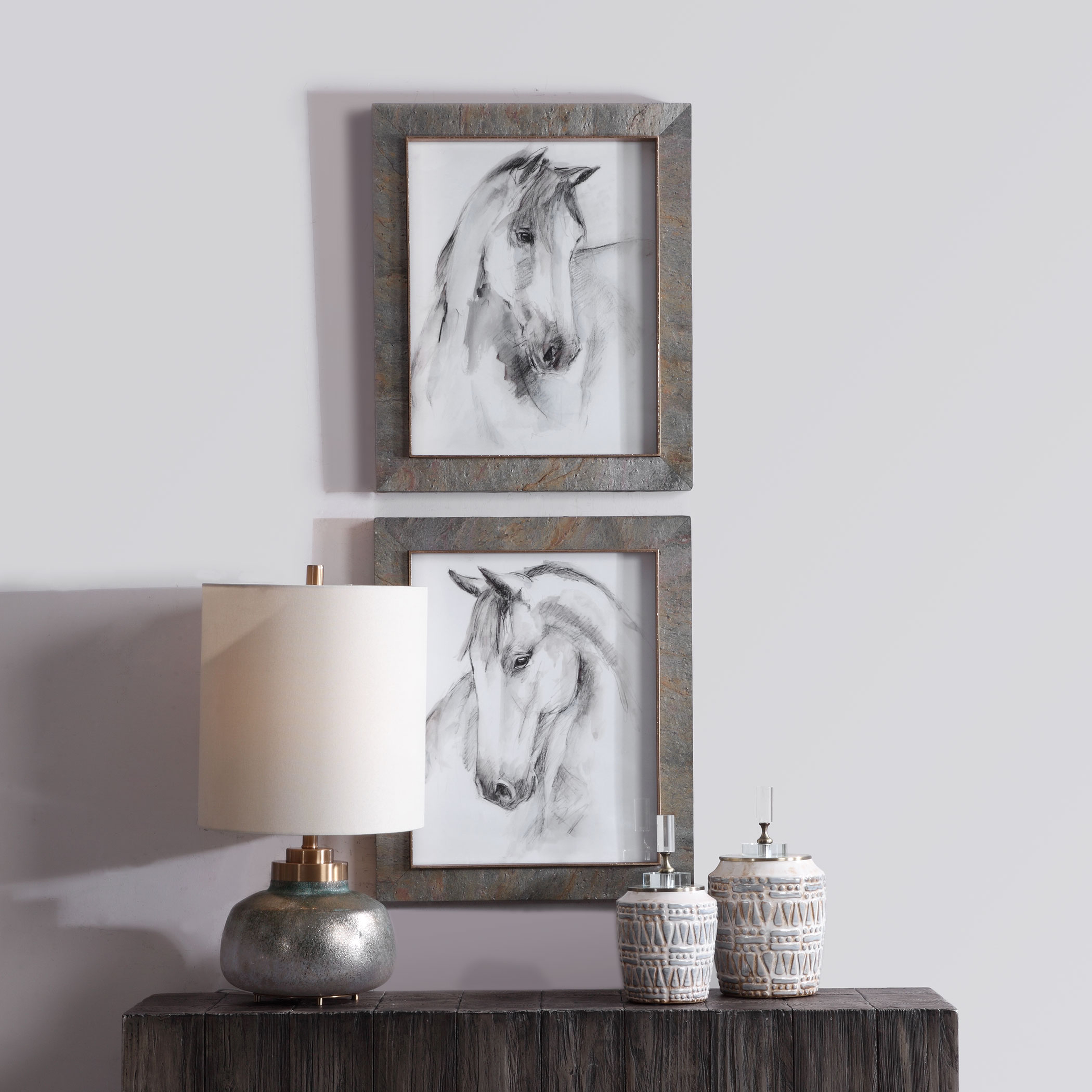 Equestrian Watercolor Framed Prints, S/2 - Uttermost