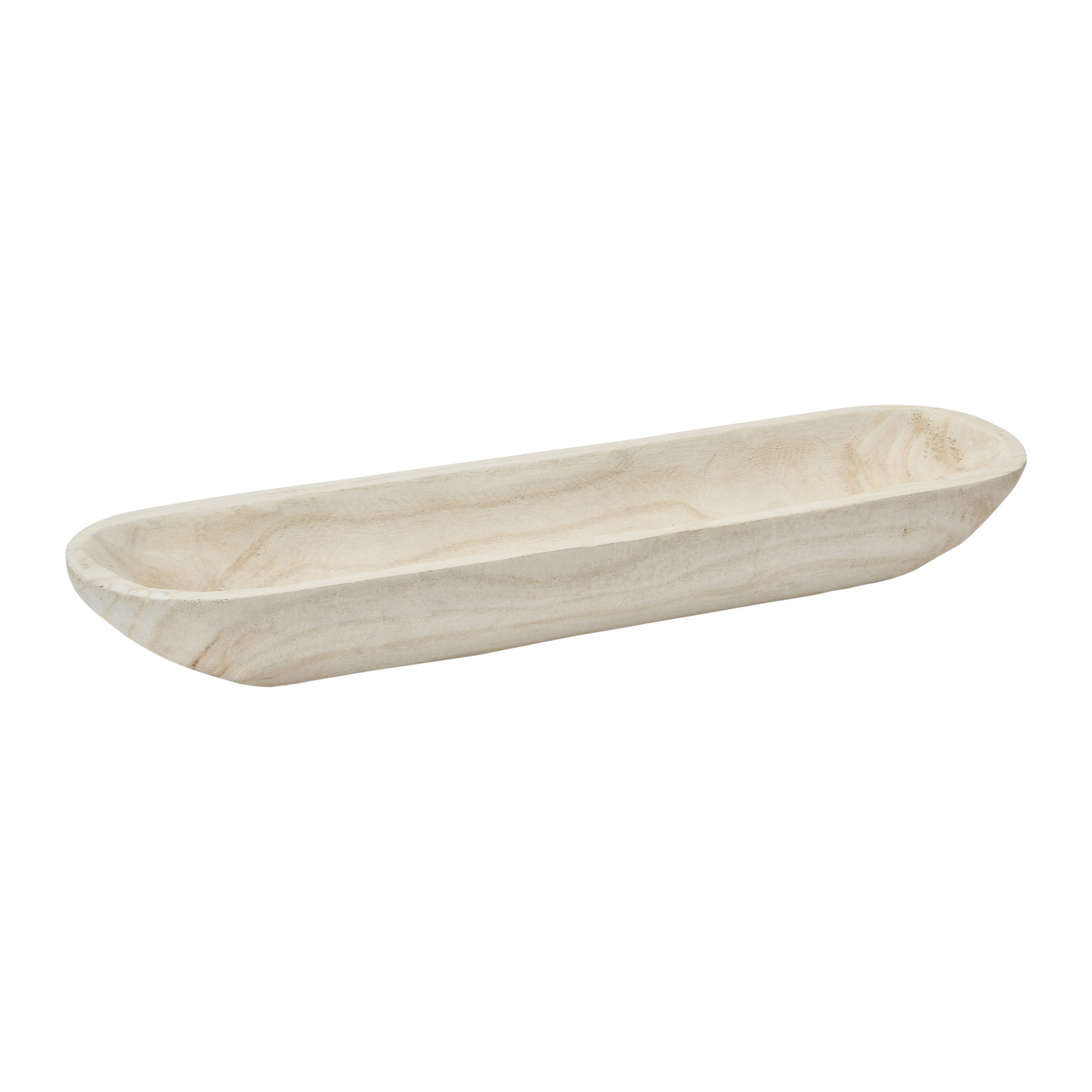 Decorative Paulownia Wood Tray, White - Creative Co-Op