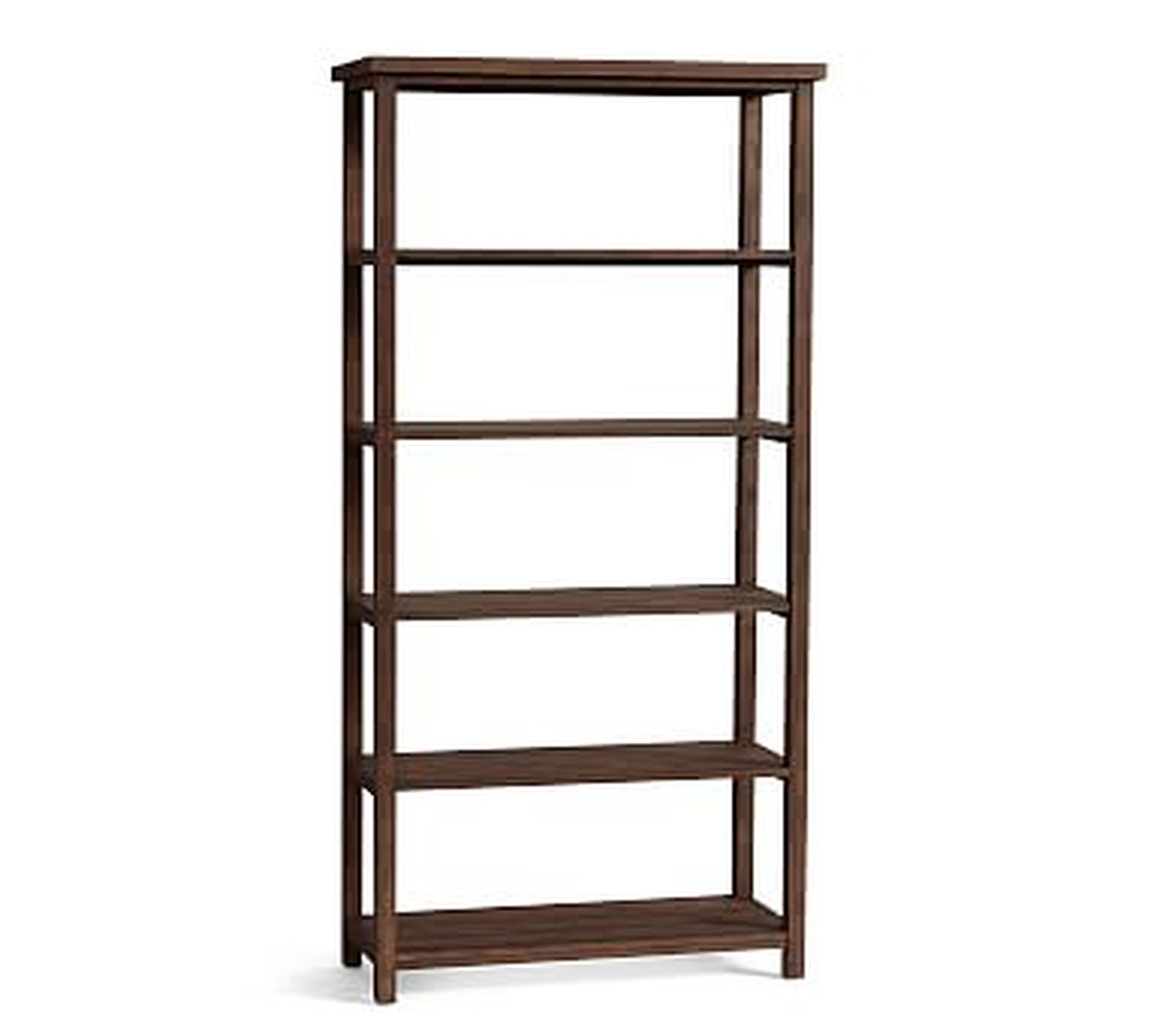 Mateo Wide Etagere Bookcase, Salvaged Black, 36"L x 72"H - Pottery Barn