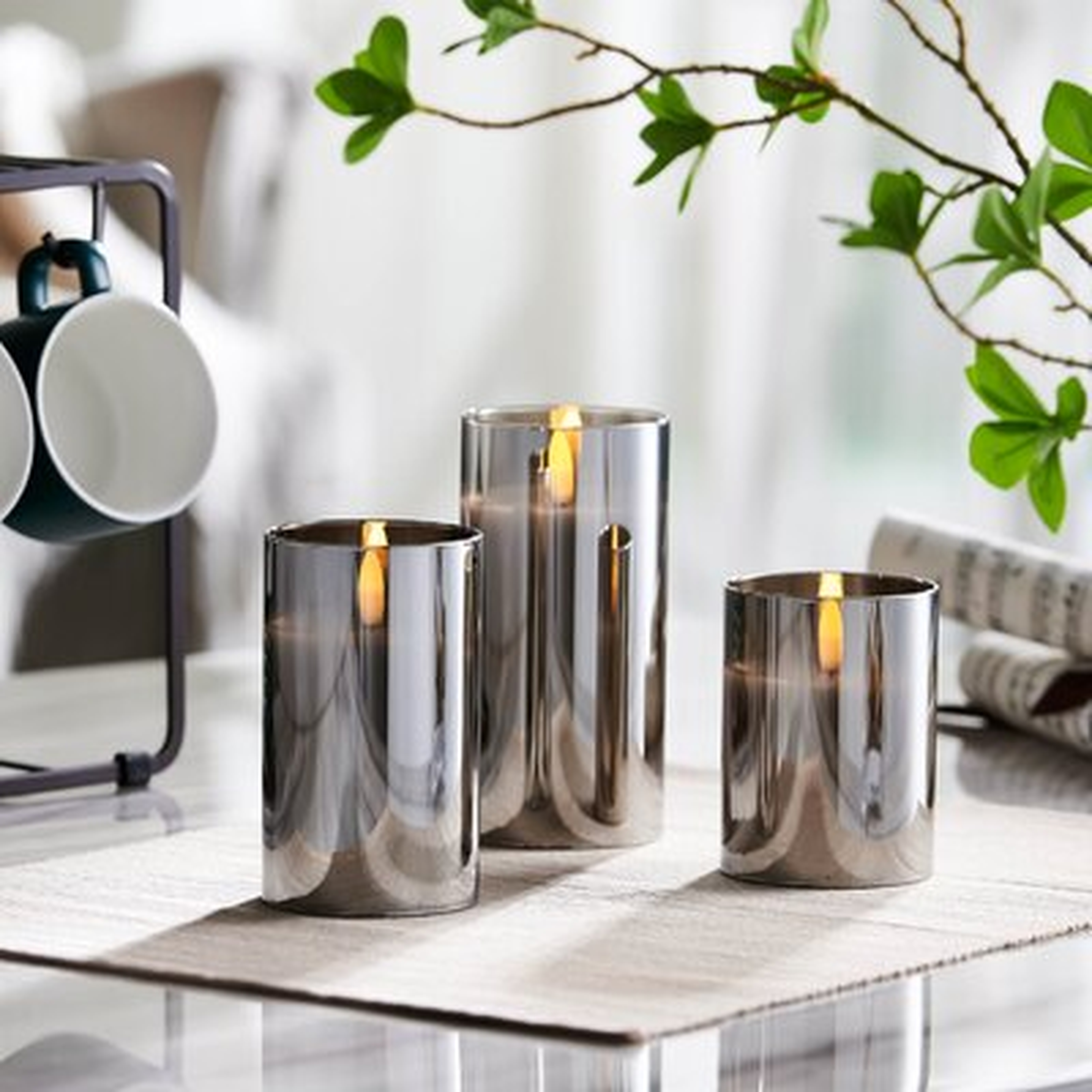 3 Piece Unscented Pillar Candle Set - Wayfair