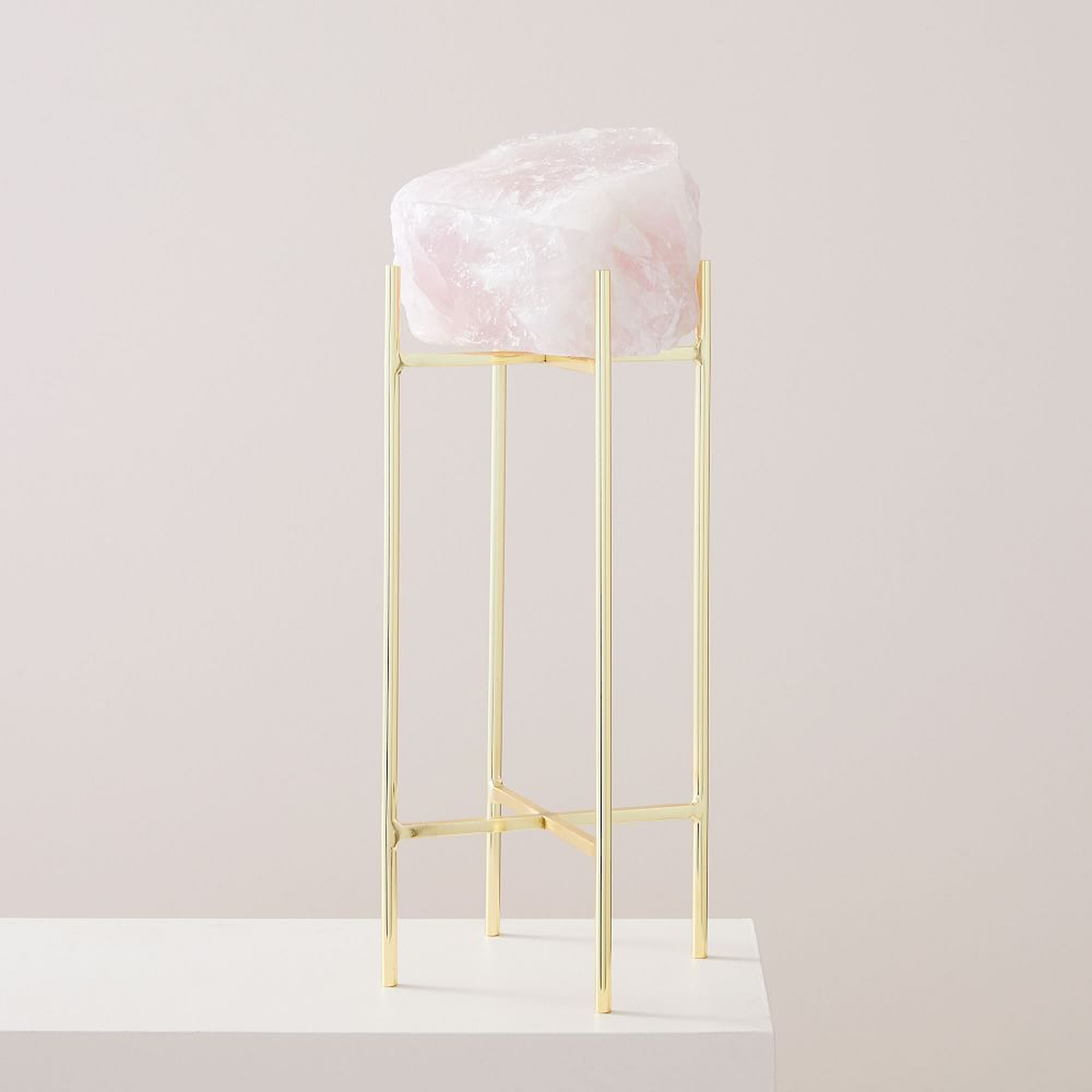 Natural Stone on Stand Objects, Pink - West Elm