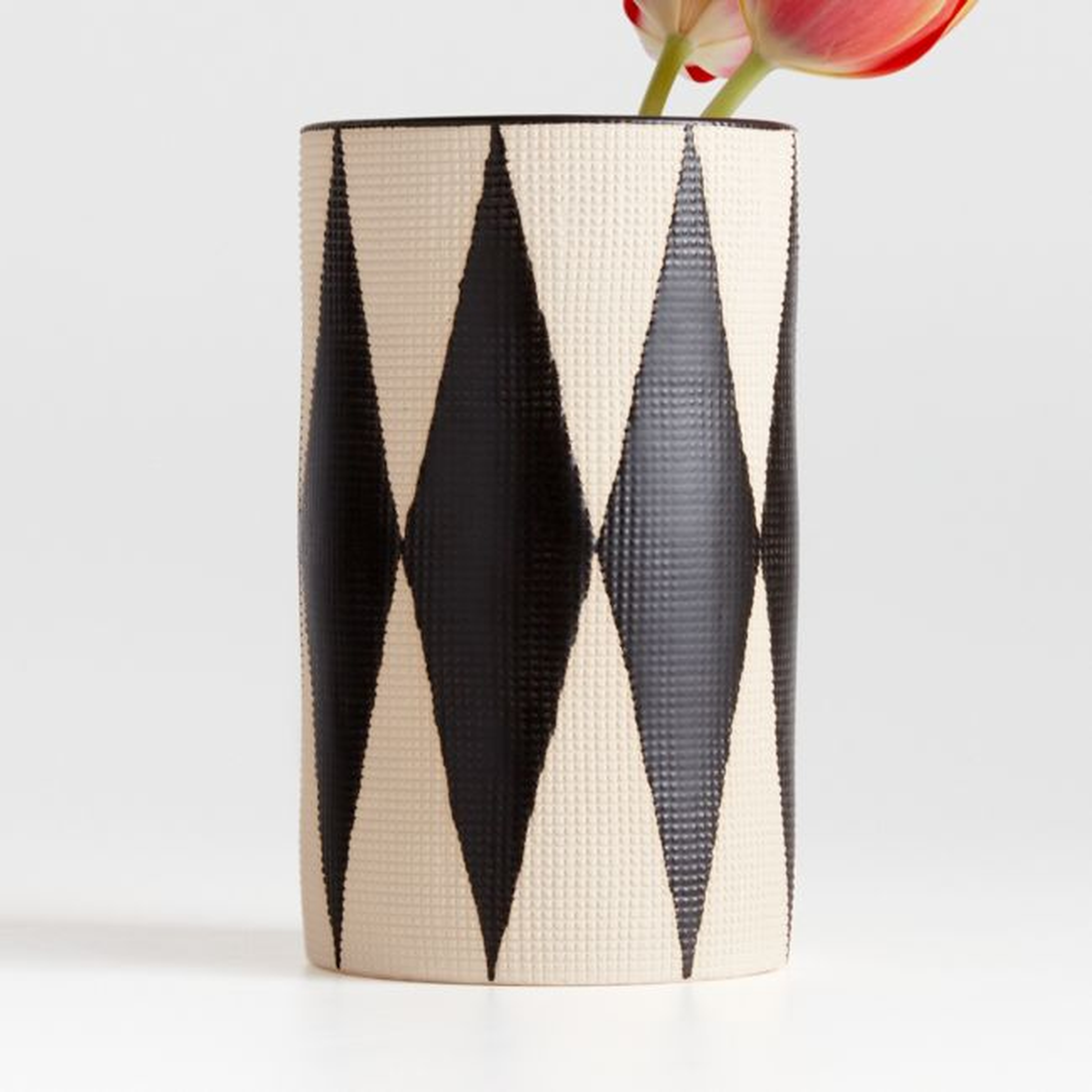 Anvers Black Diamond Medium Vase - Crate and Barrel