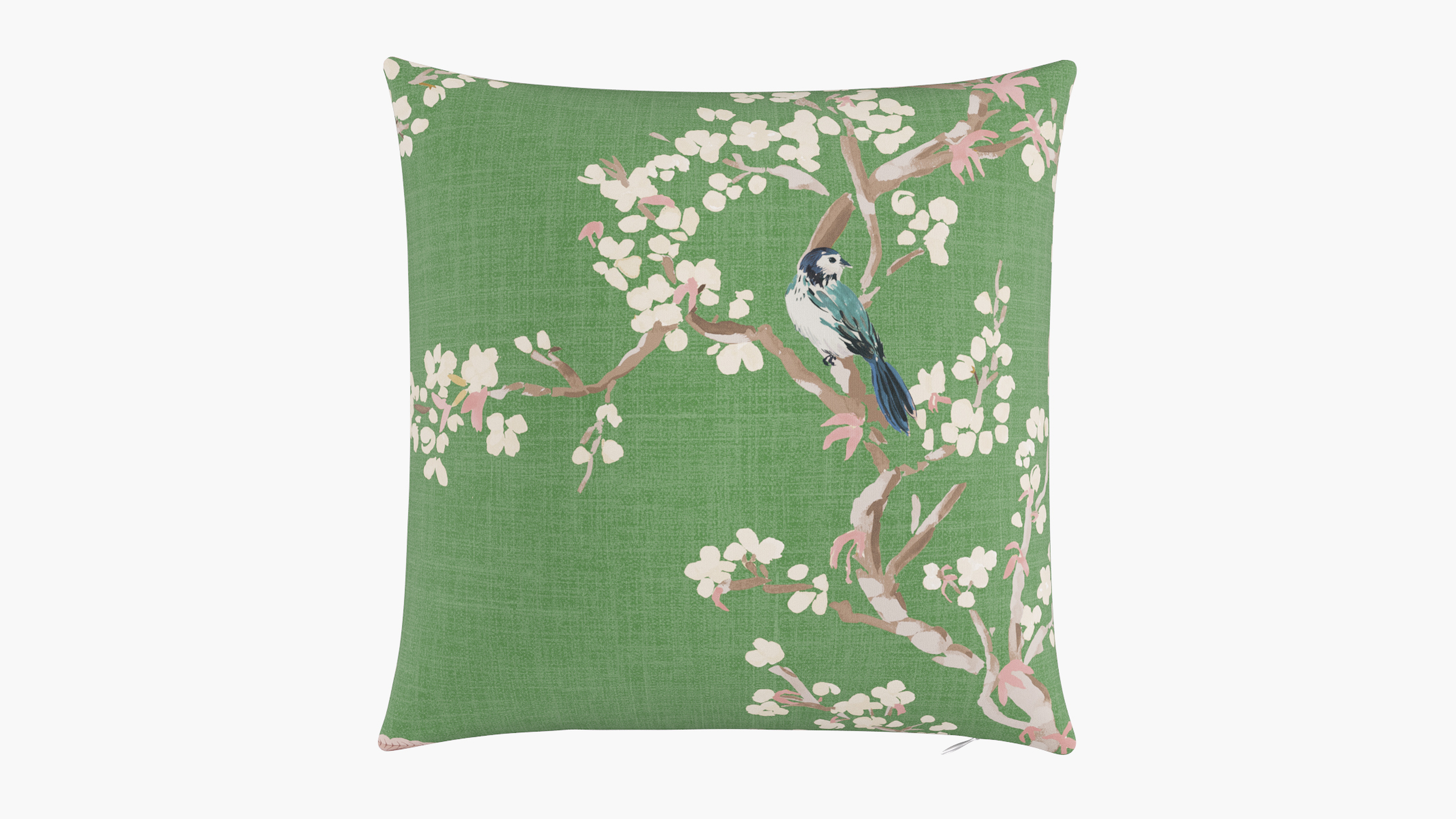 Outdoor 20" Throw Pillow, Jade Cherry Blossom, 20" x 20" - The Inside