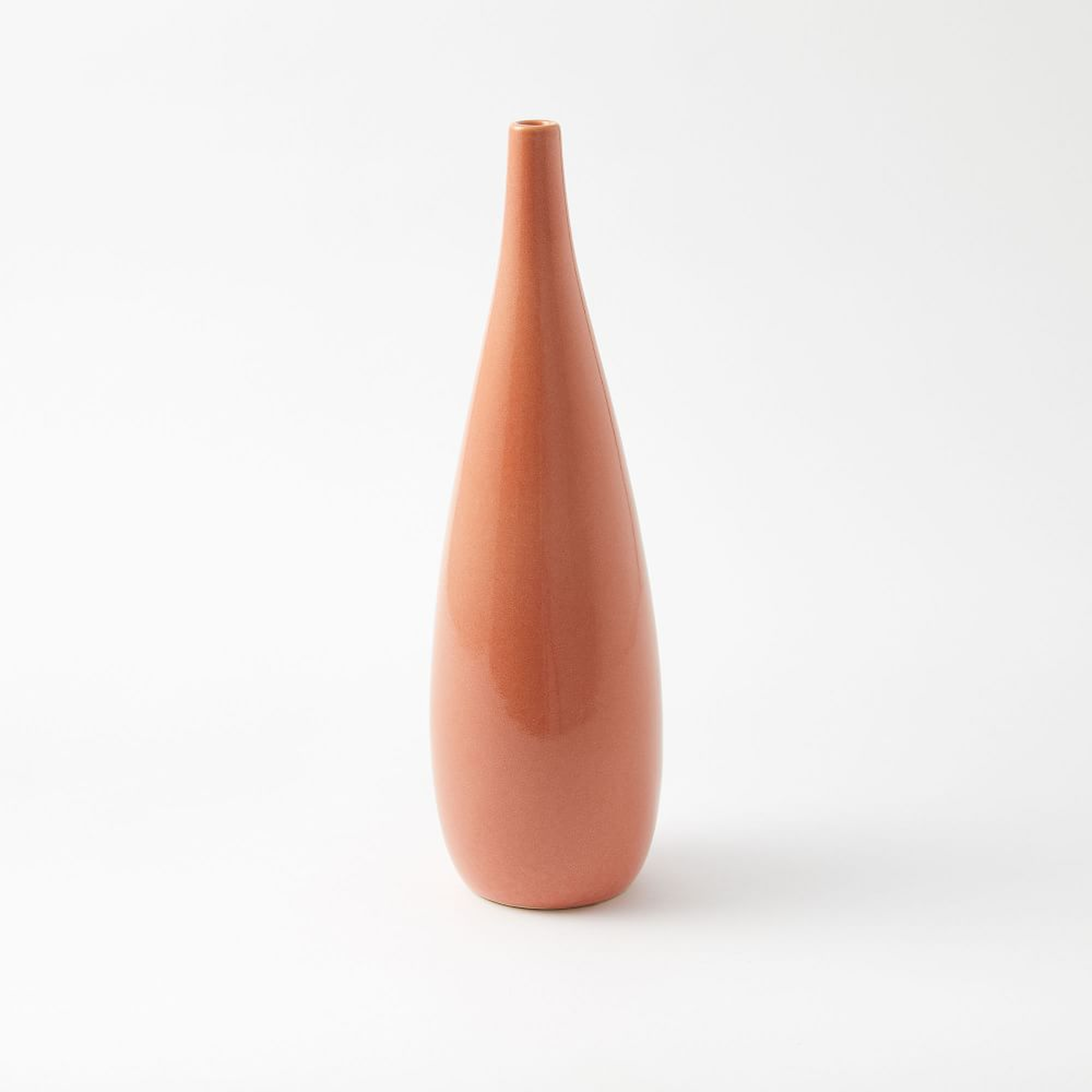 Bright Ceramicist Vase, Medium Teardrop, Coral - West Elm