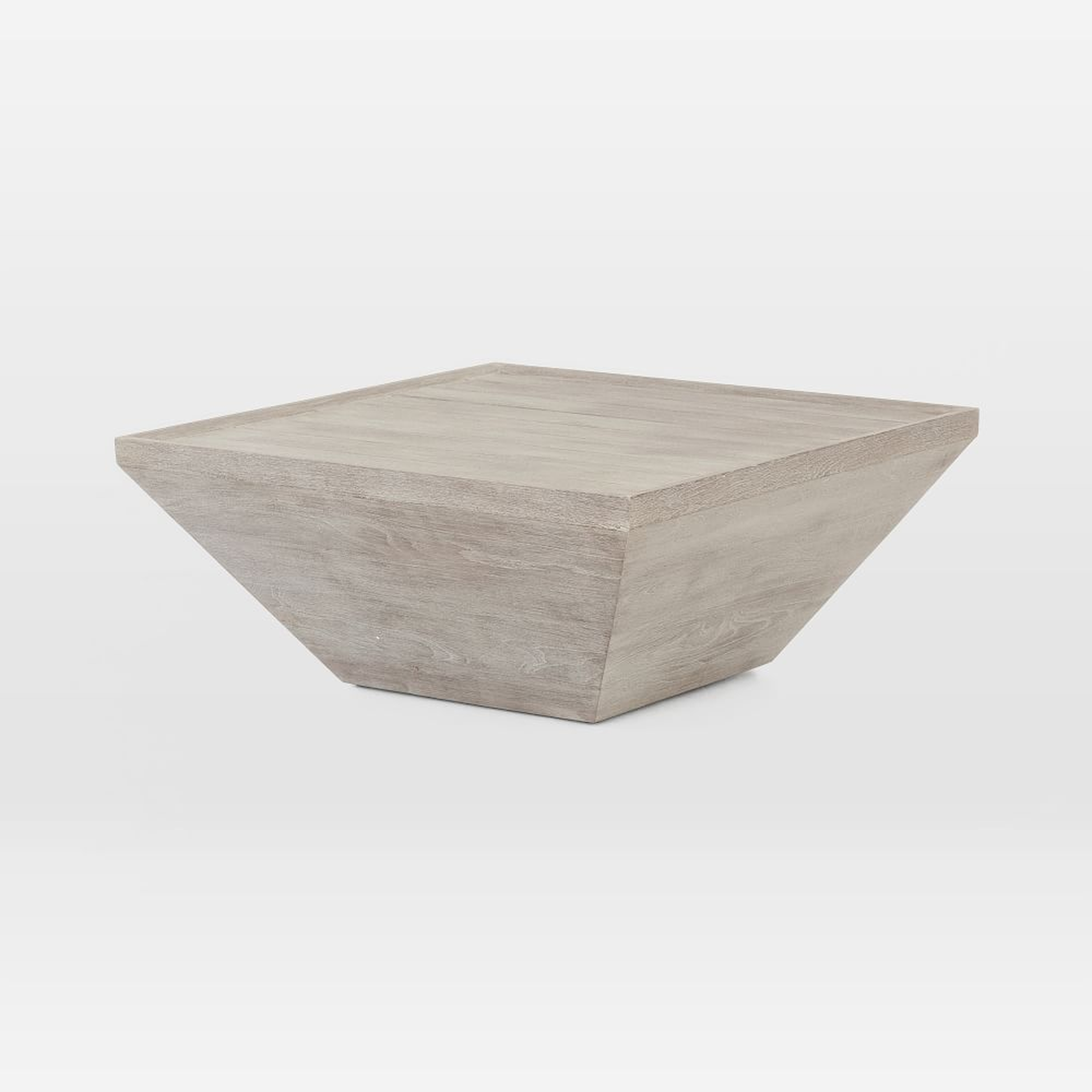 Teak Wood Square Outdoor Coffee Table, Weathered Gray - West Elm