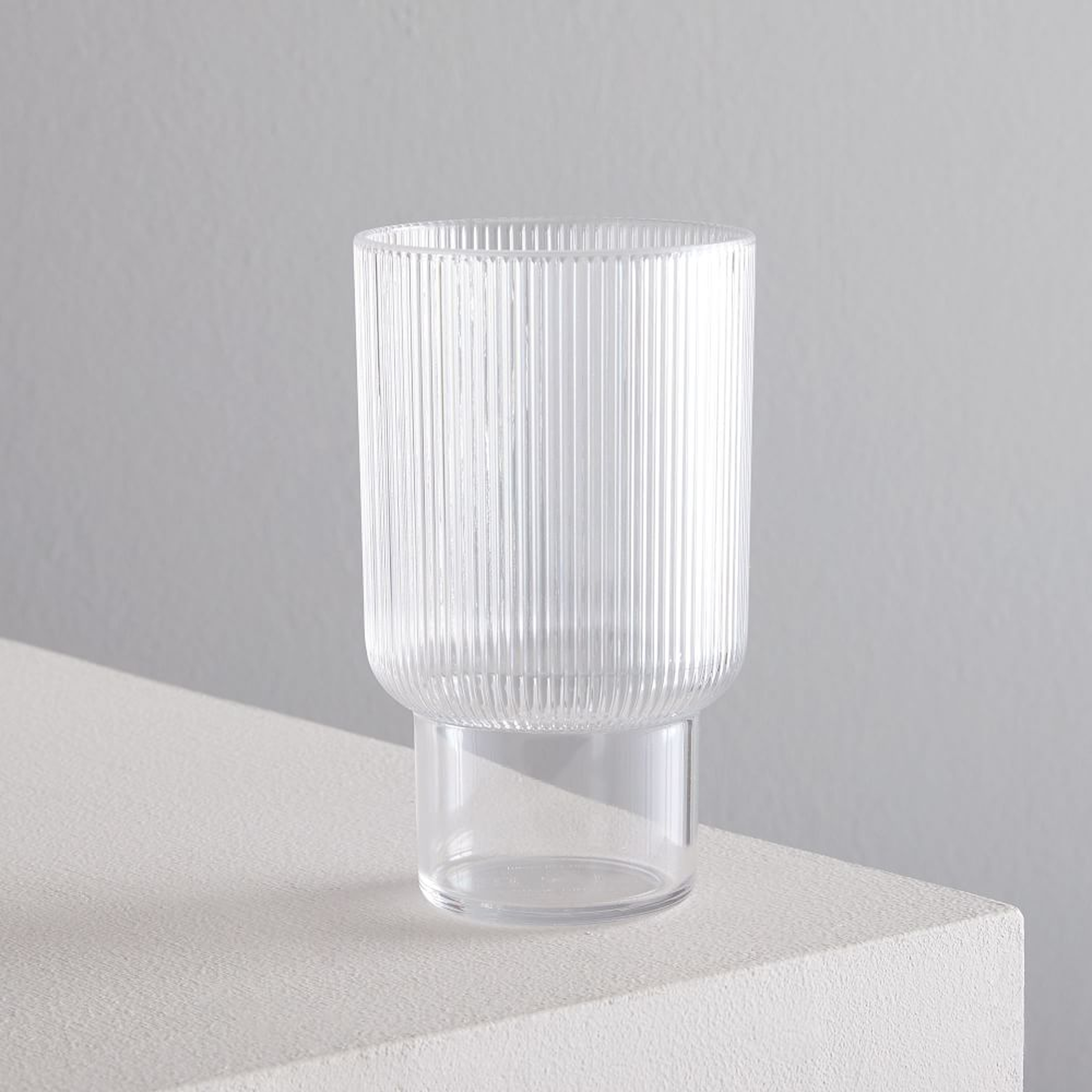 Aaron Probyn Fluted Acrylic Drinking Glass, Tall, 15oz, Clear, Set of 4 - West Elm