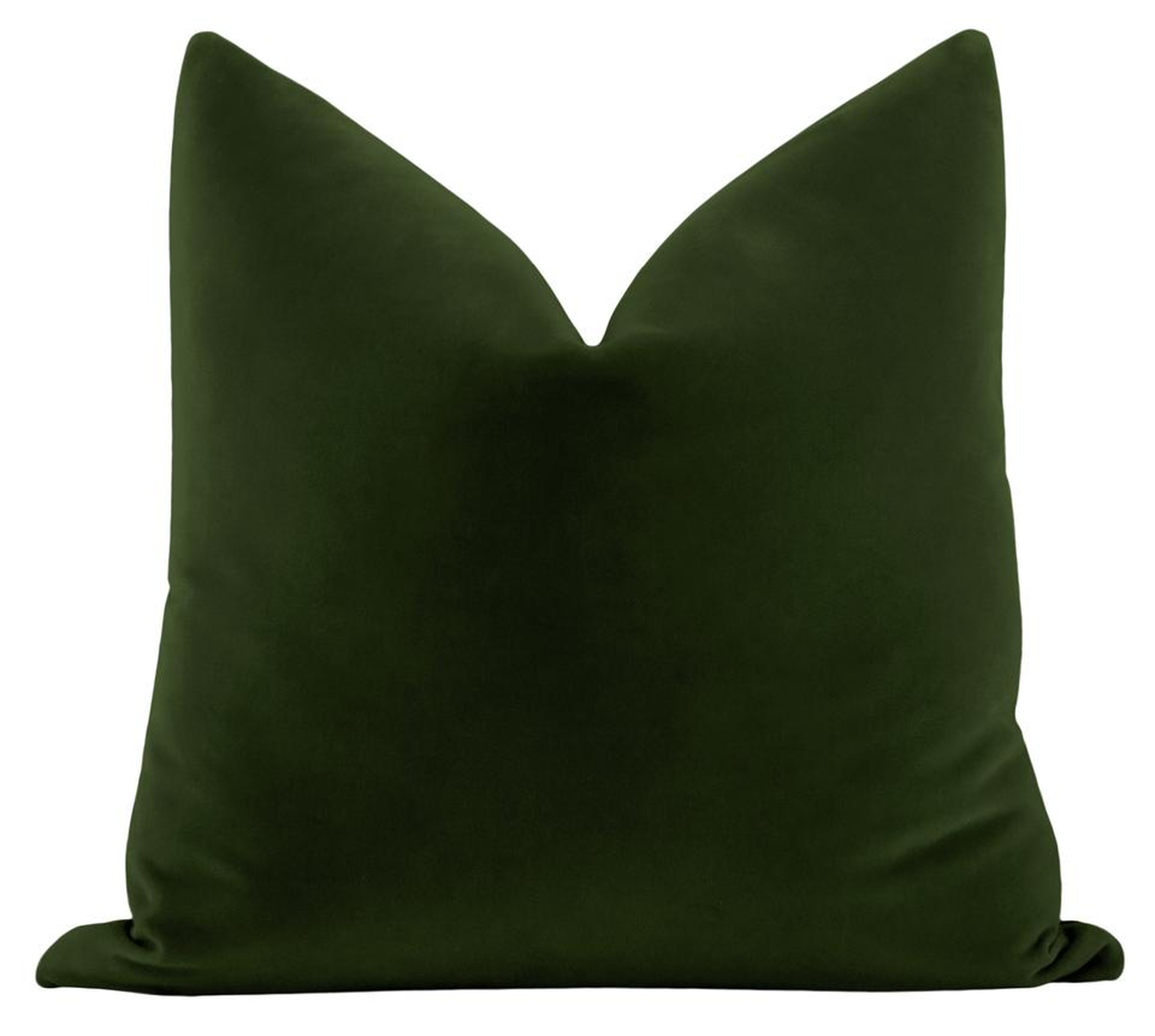 Signature Velvet Throw Pillow Cover, Fern, 22" x 22" - Little Design Company