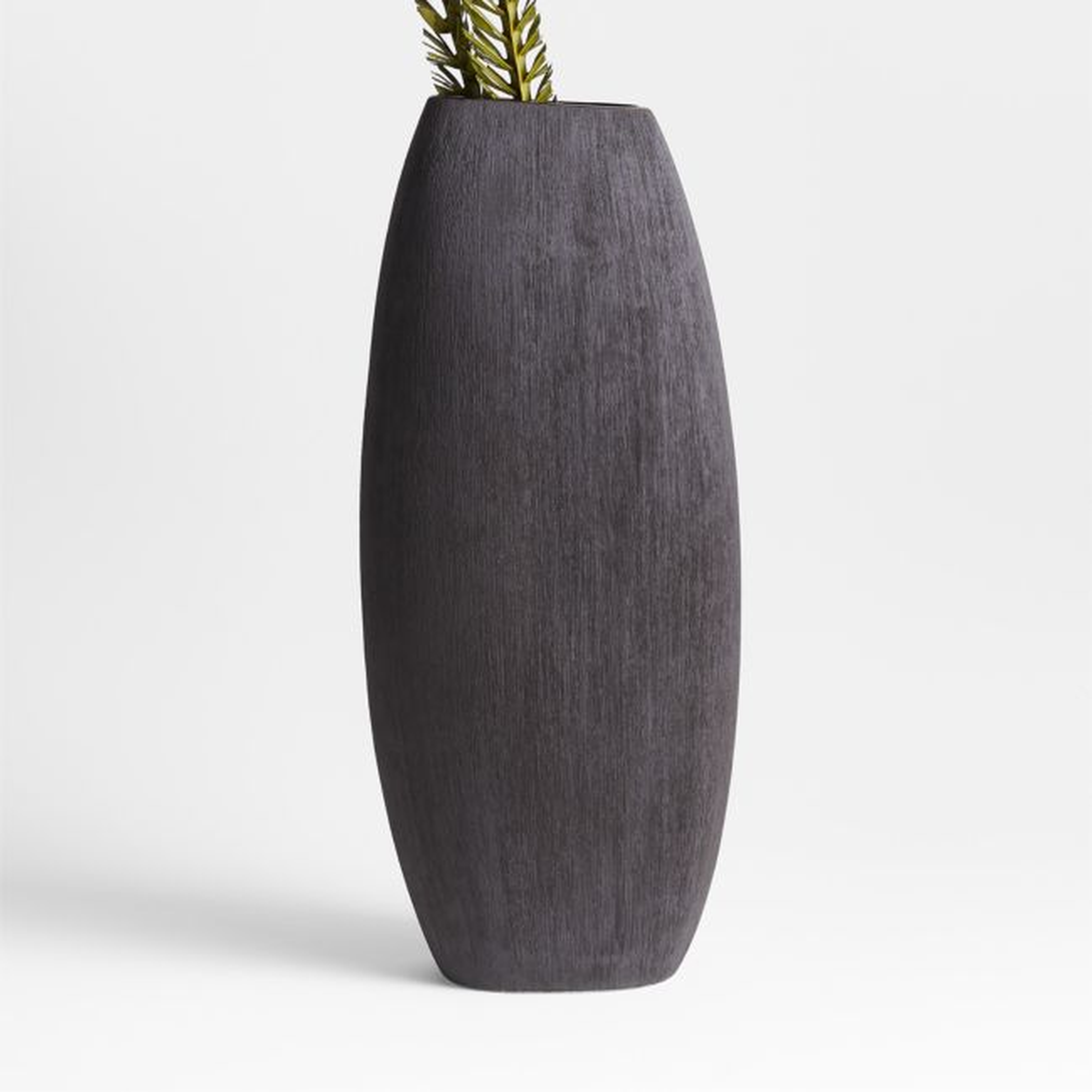 Alura Tall Grey Porcelain Vase - Crate and Barrel