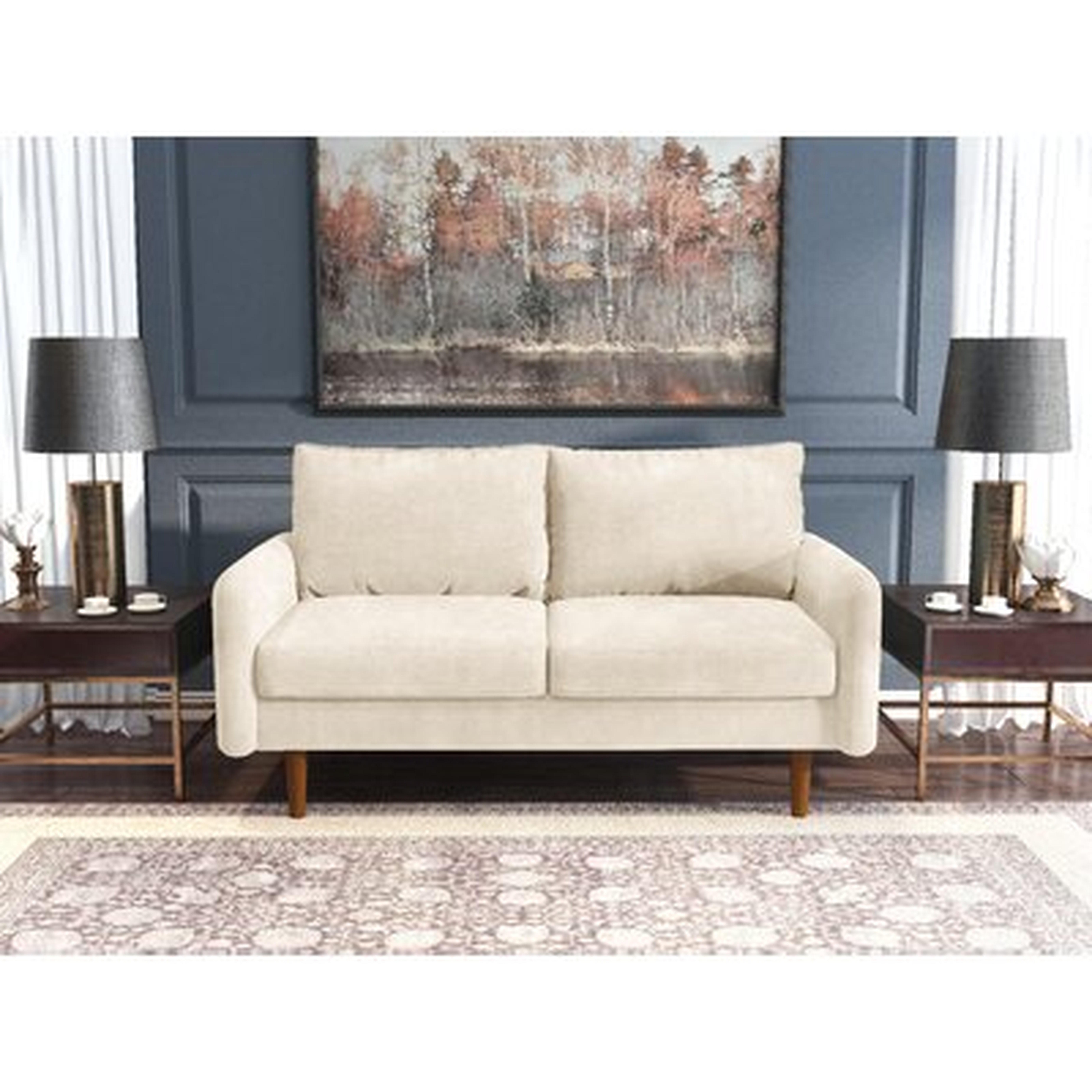 Round Arm 57.87" Wide Velvet Loveseat Sofa - Wayfair