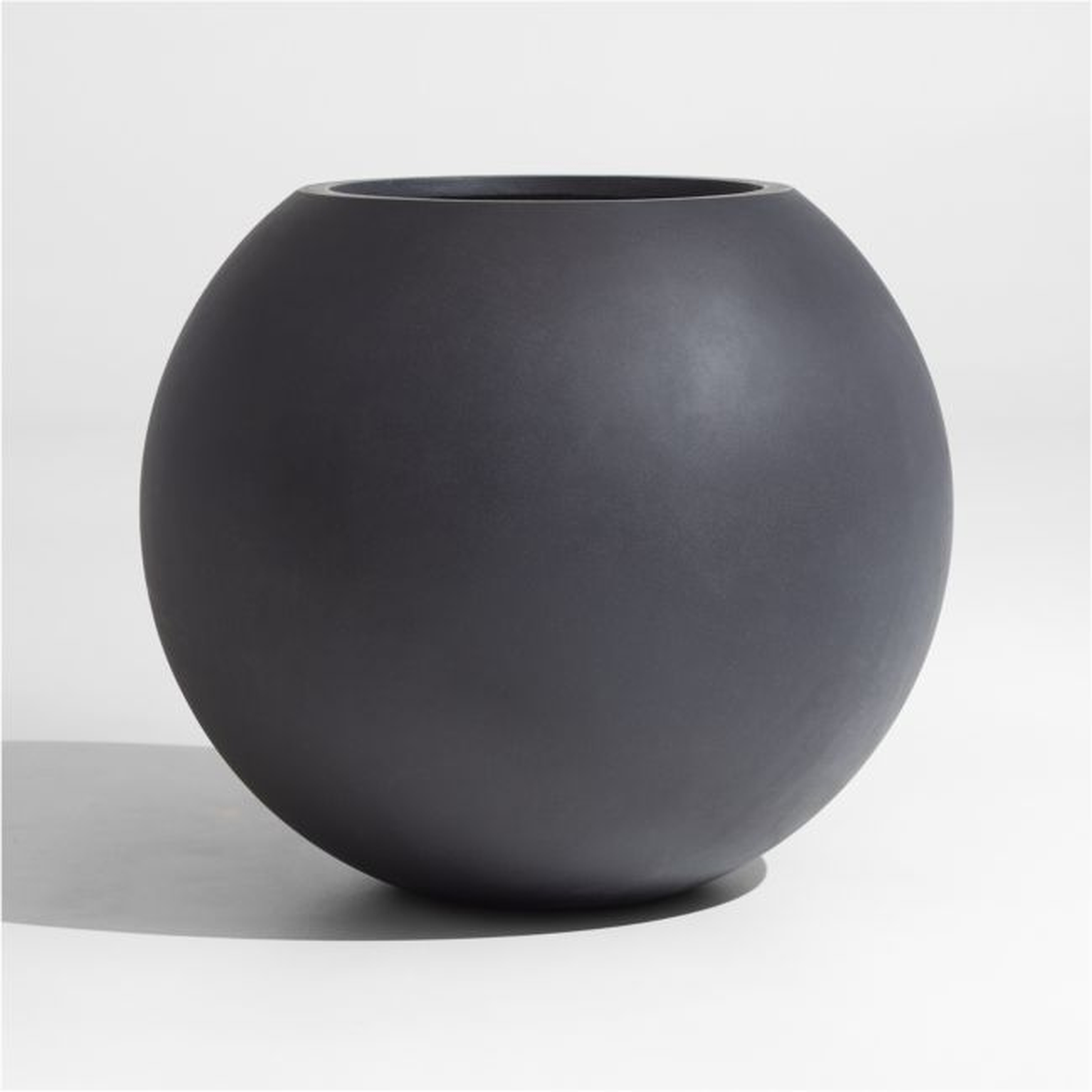 Sphere Large Dark Grey Indoor/Outdoor Planter 26" - Crate and Barrel