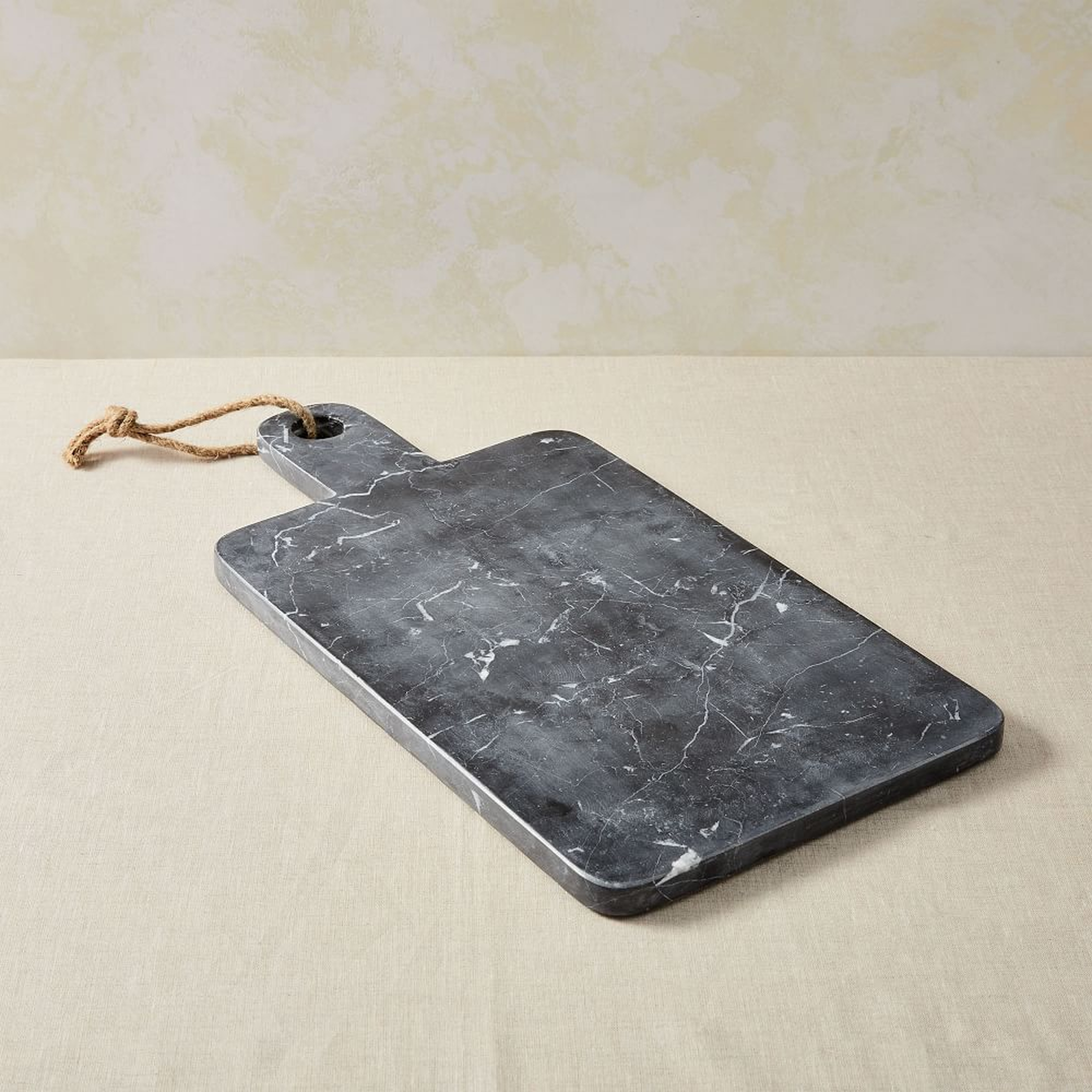 New Shaped Marble Board, Rectangle, Black + White - West Elm