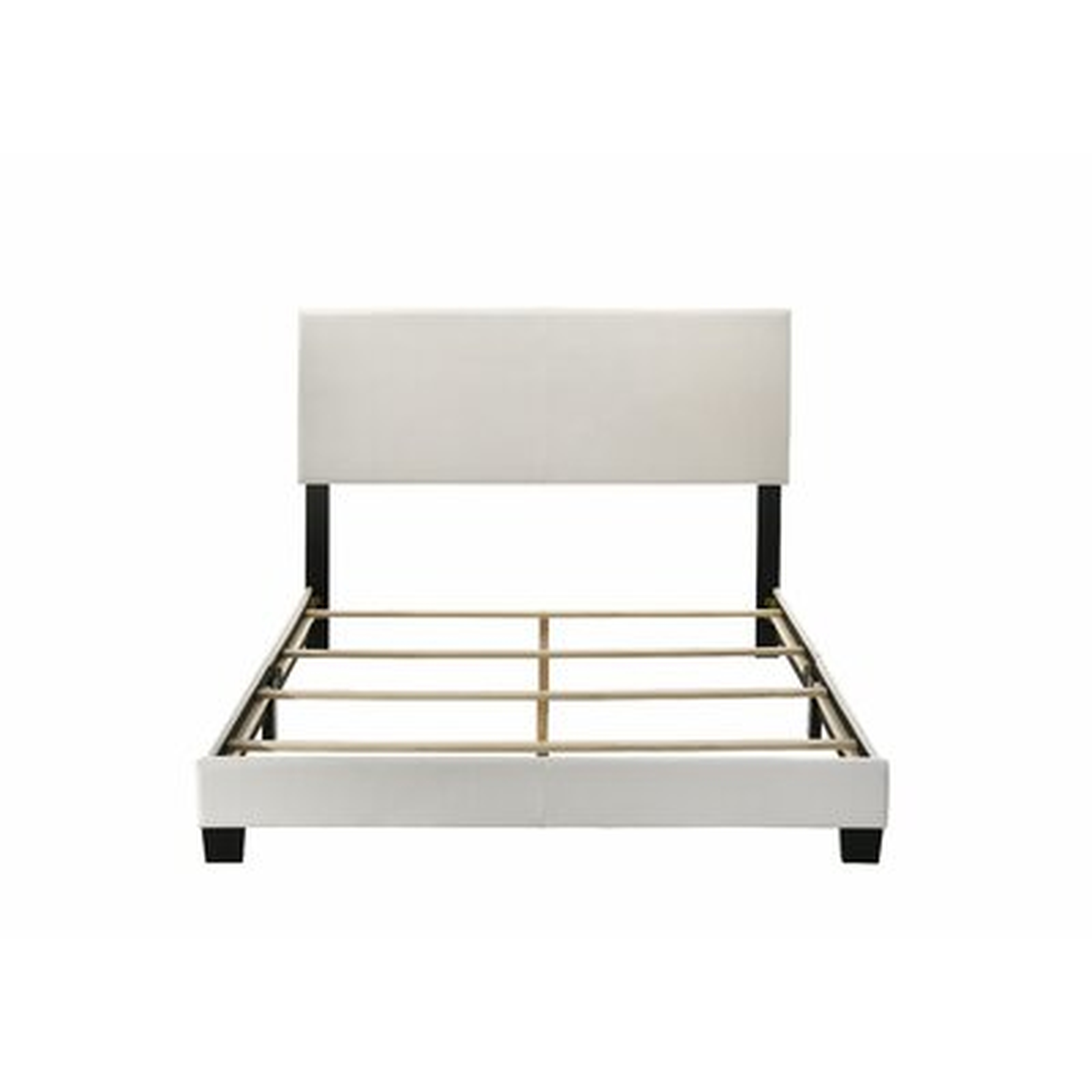 Pu Queen Bed, Platform Bed, Double Bed, Modern White Double Bed (Bed Frame With Cushion) - Wayfair