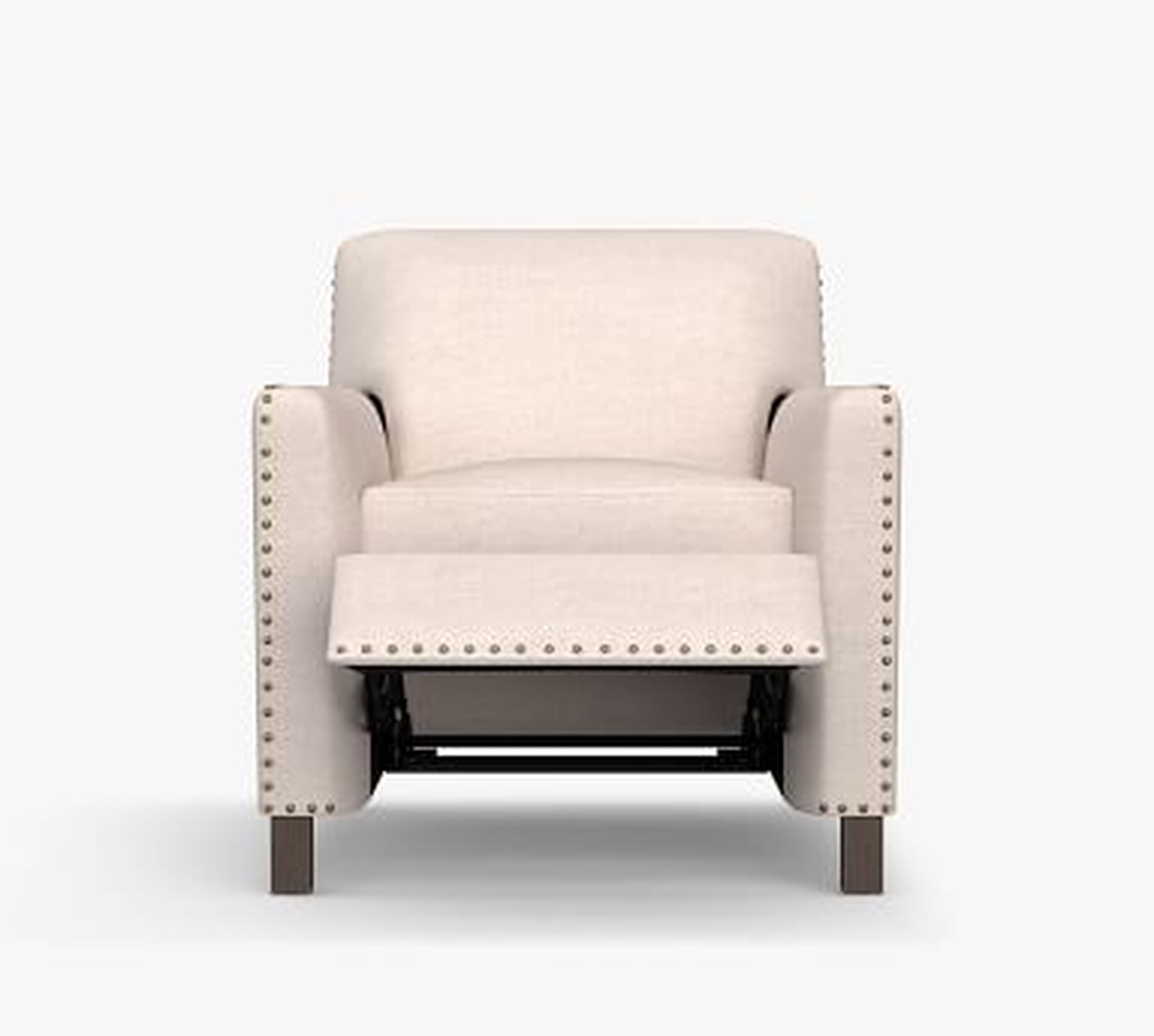 Howard Upholstered Recliner with Bronze Nailheads, Polyester Wrapped Cushions - Pottery Barn